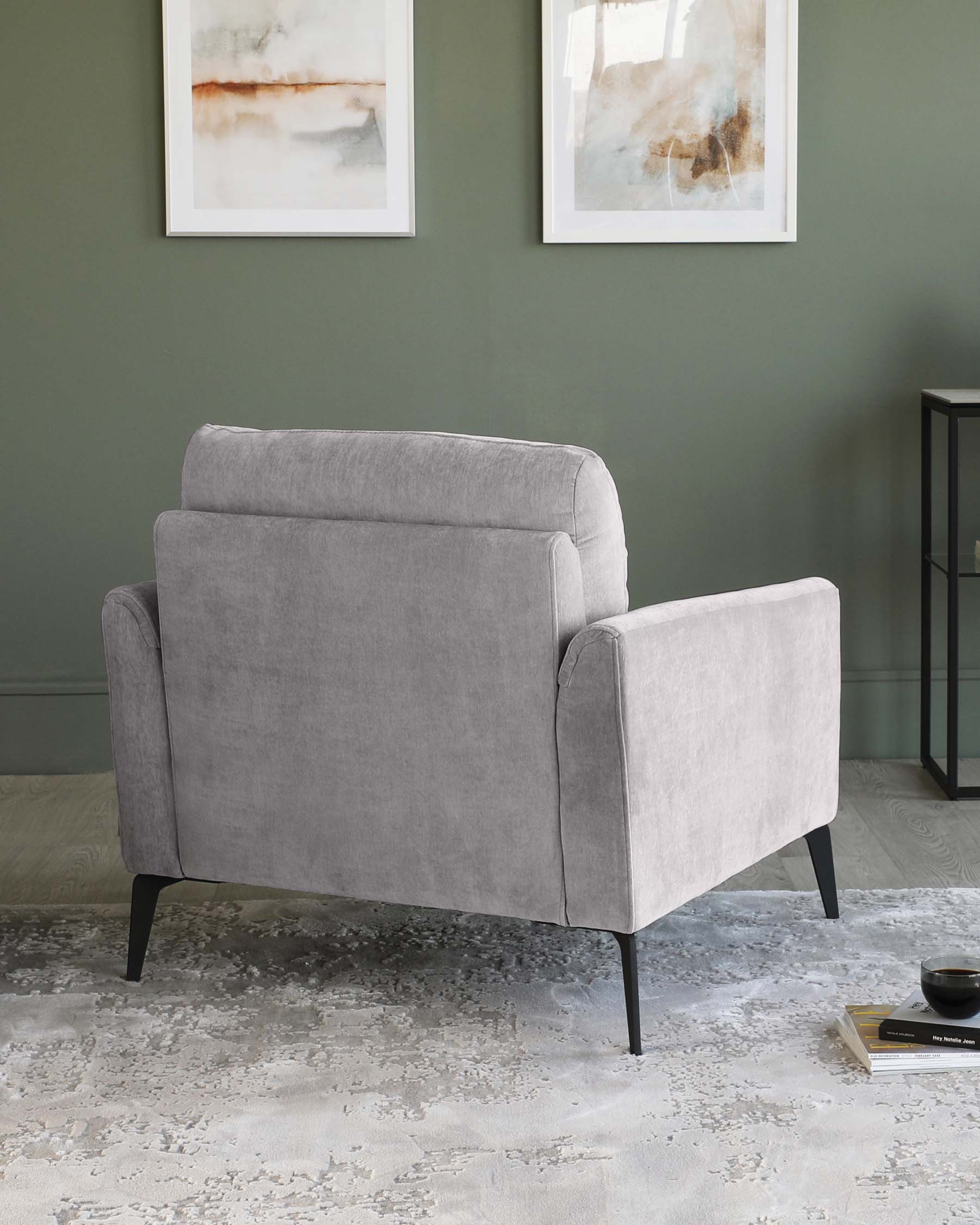 Brooks Light Grey Fabric Armchair
