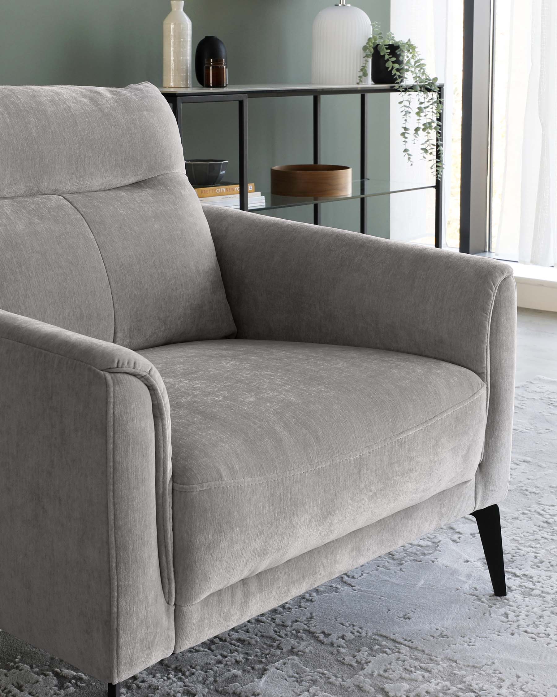 Brooks Light Grey Fabric Armchair
