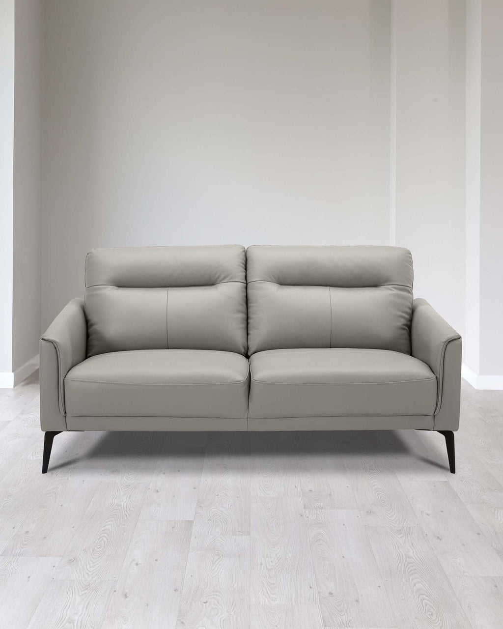 Brooks Light Grey Leather 2 Seater Sofa