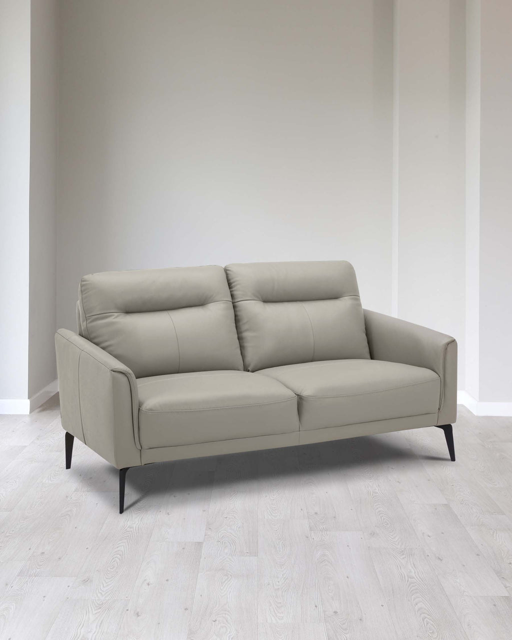 Brooks Light Grey Leather 2 Seater Sofa