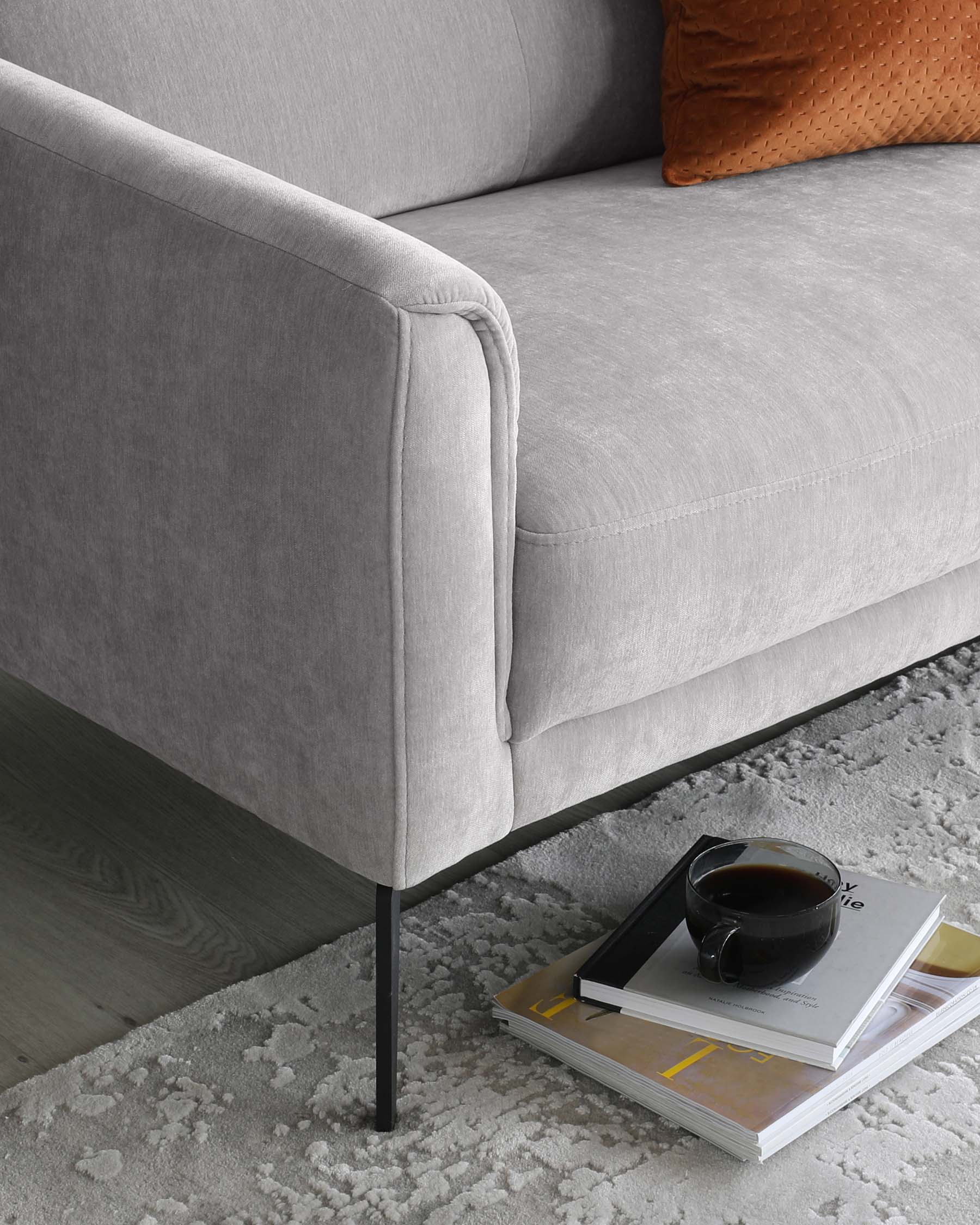 Brooks Light Grey Fabric Pleat 3 Seater Sofa