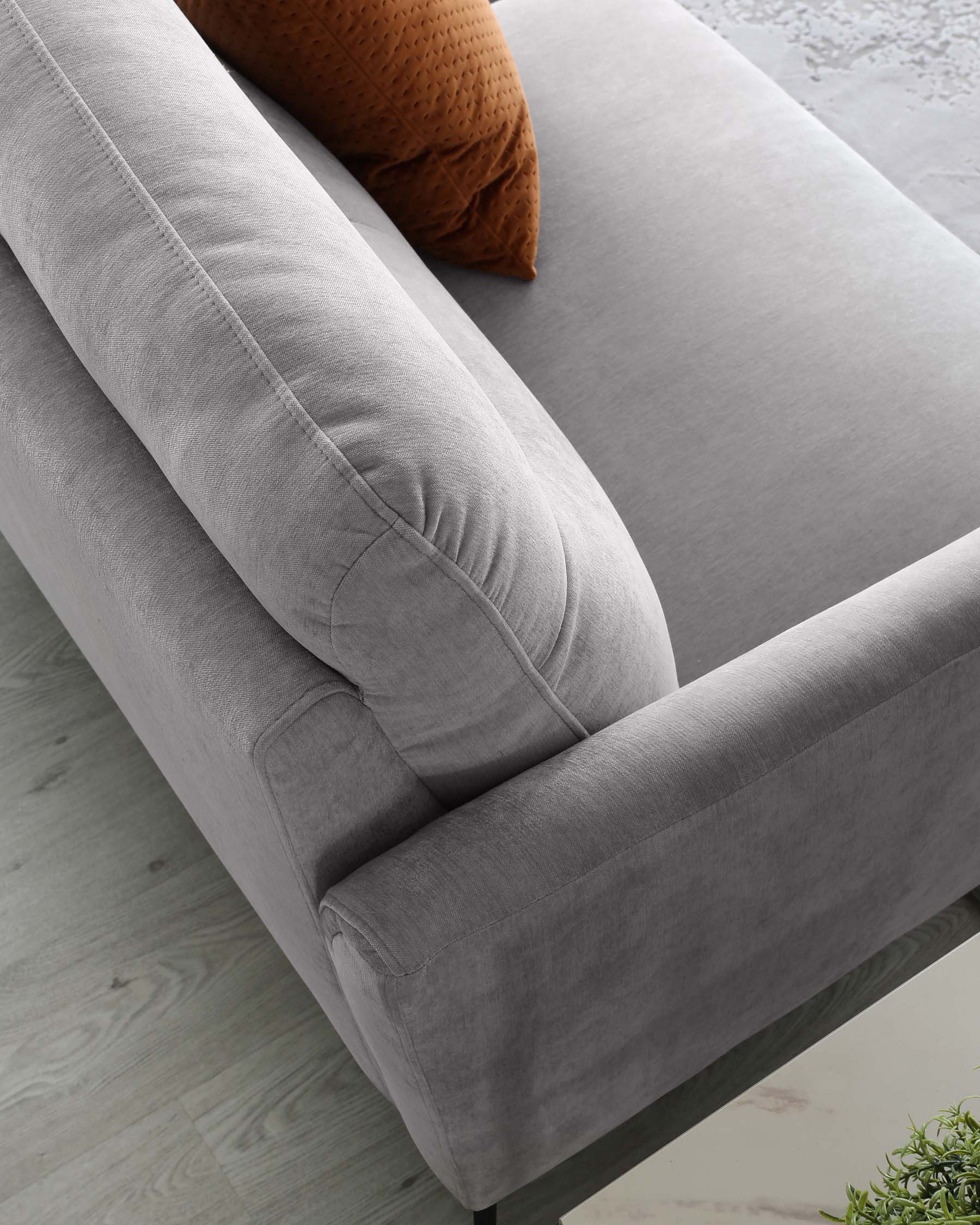 Brooks Light Grey Fabric Pleat 3 Seater Sofa