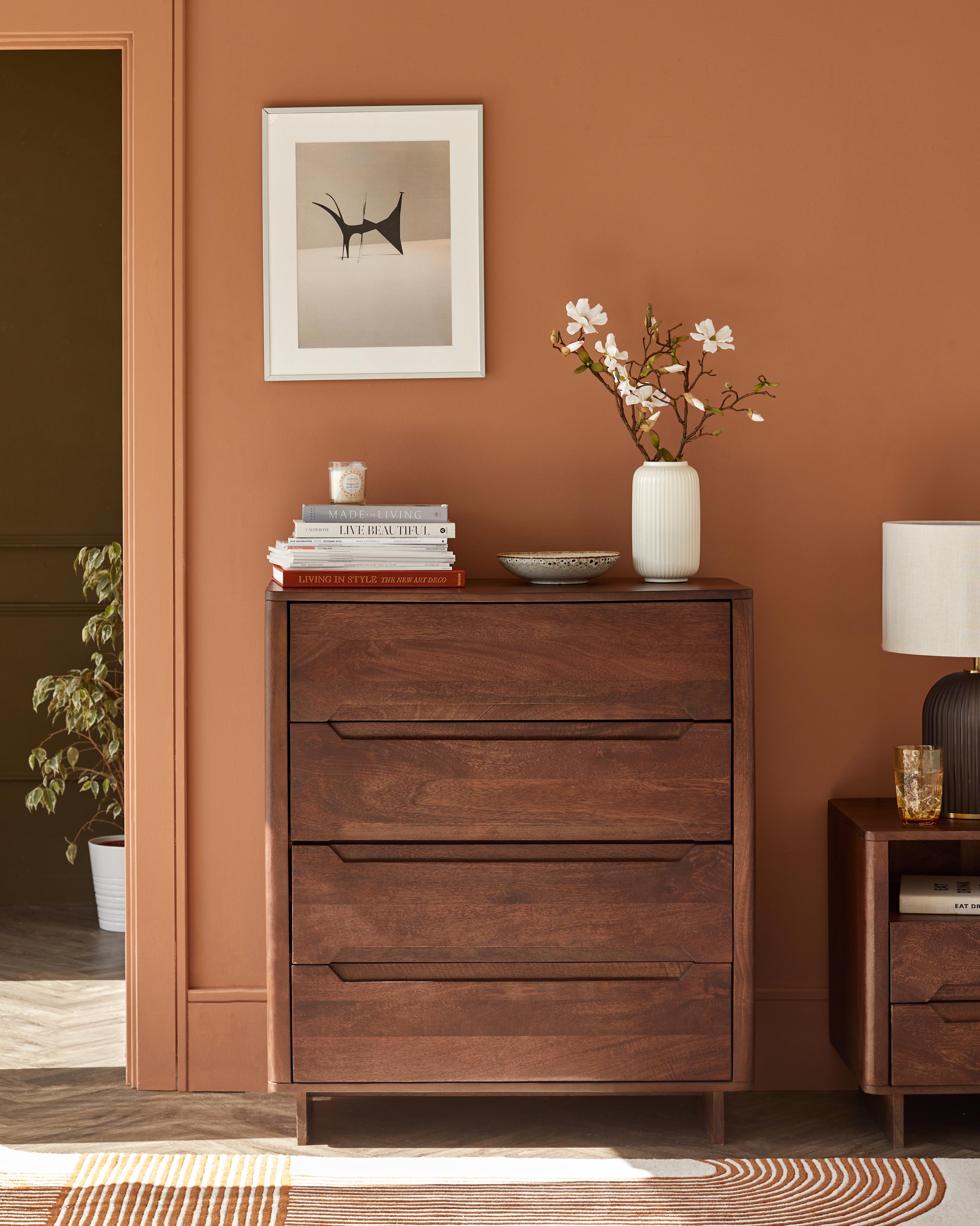 Bryce dark mango wood chest of drawers