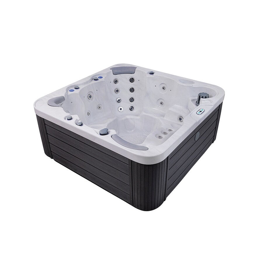 Buenospa Jersey 6 - Person 46 - Jet Hot Tub, Ice White, Gray with Ozone and LED Lights