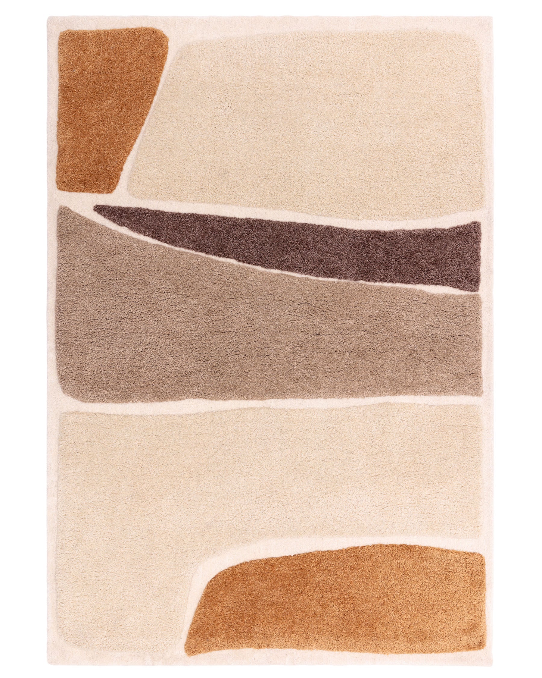 Calico cream and mocha textured small rug