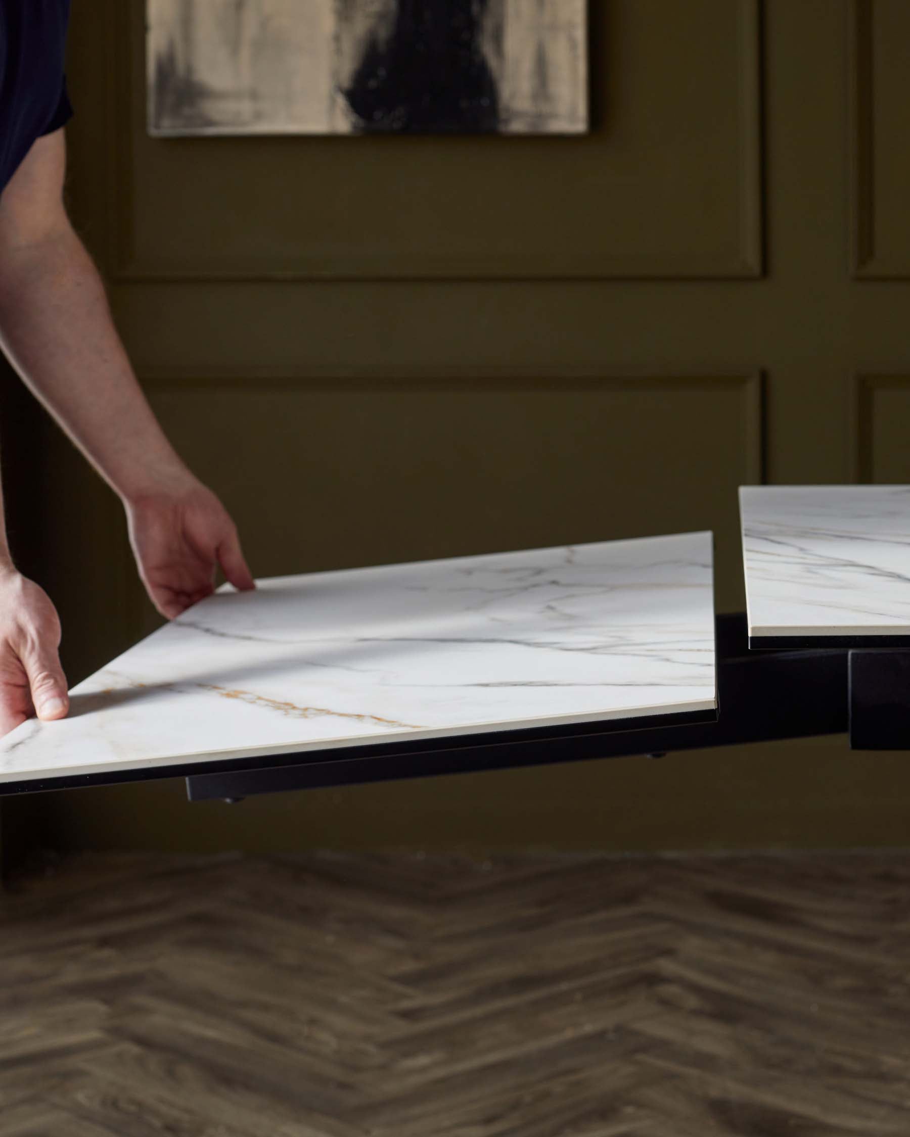 Calenzano Natural Ceramic Extending 8 to 10 Seater Dining Table