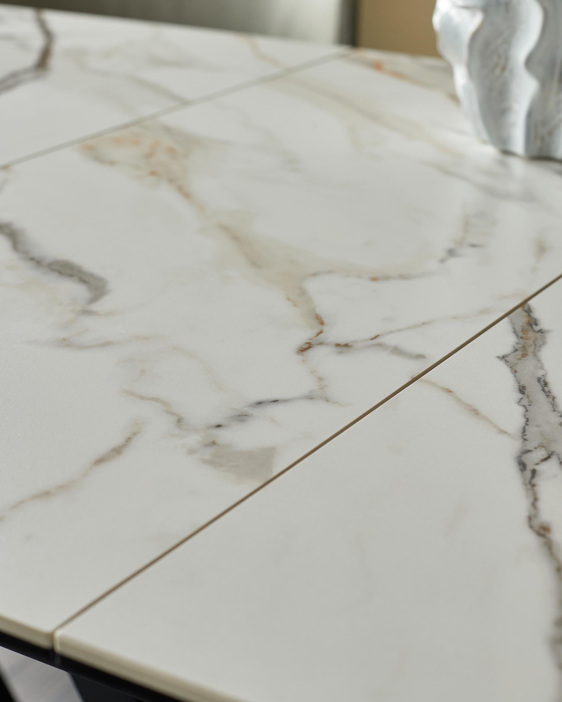 Calenzano natural ceramic extending 6 to 8 seater dining table