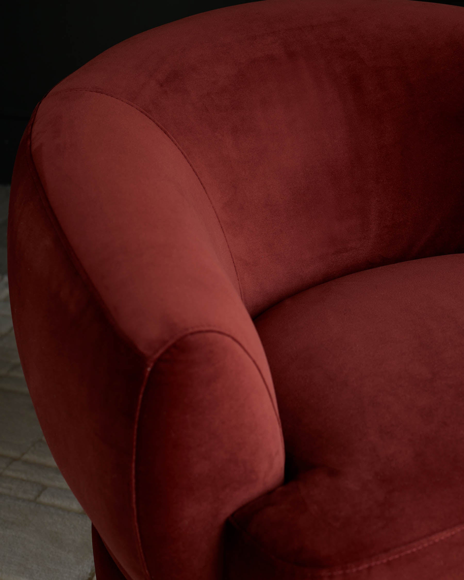 Callan toffee red velvet swivel accent chair