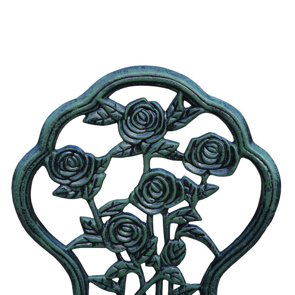 Camellia Cast Aluminum Verdi Green 3-piece Bistro Set with Table and 2 Chairs