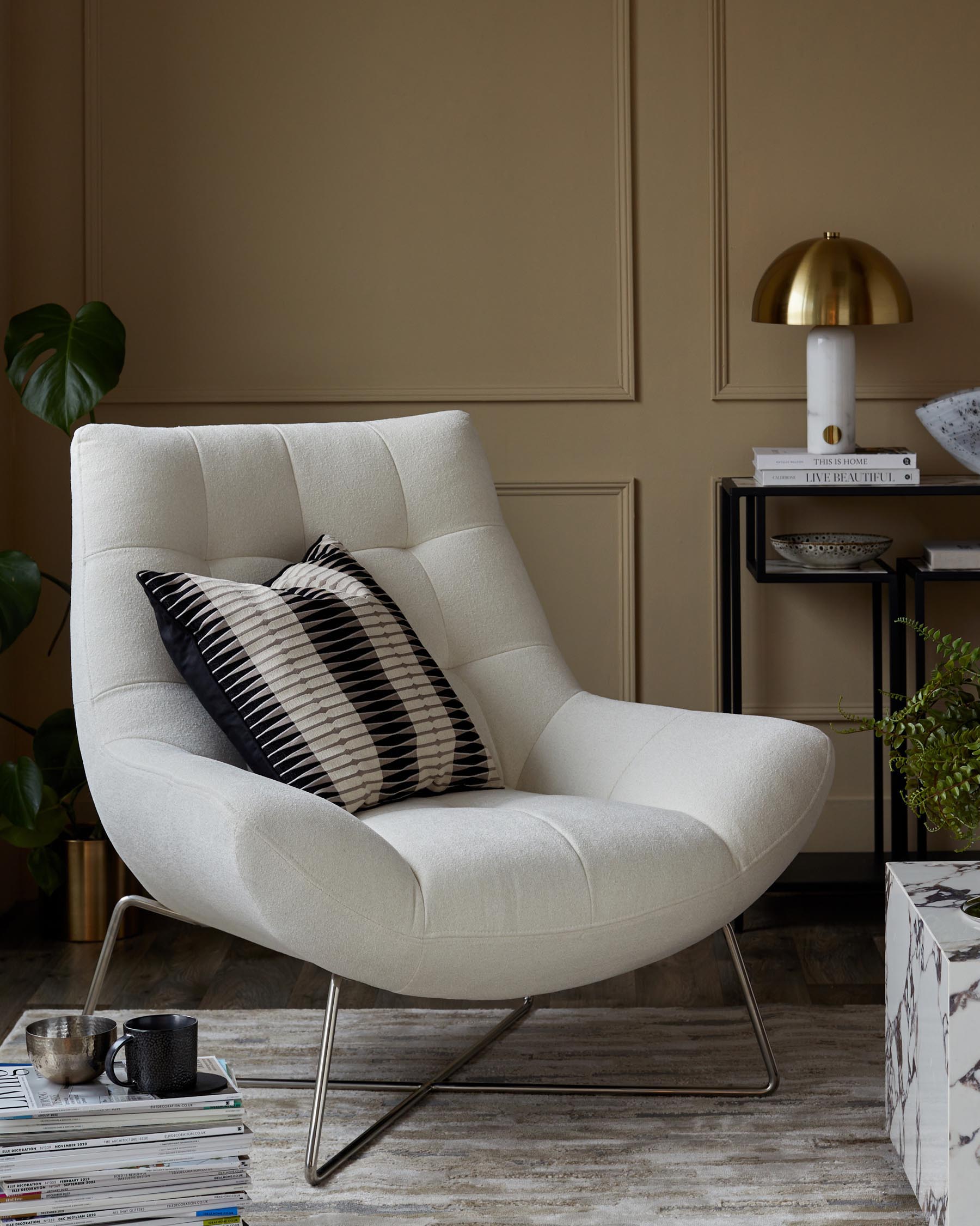 Canio Ivory Boucle Accent Chair