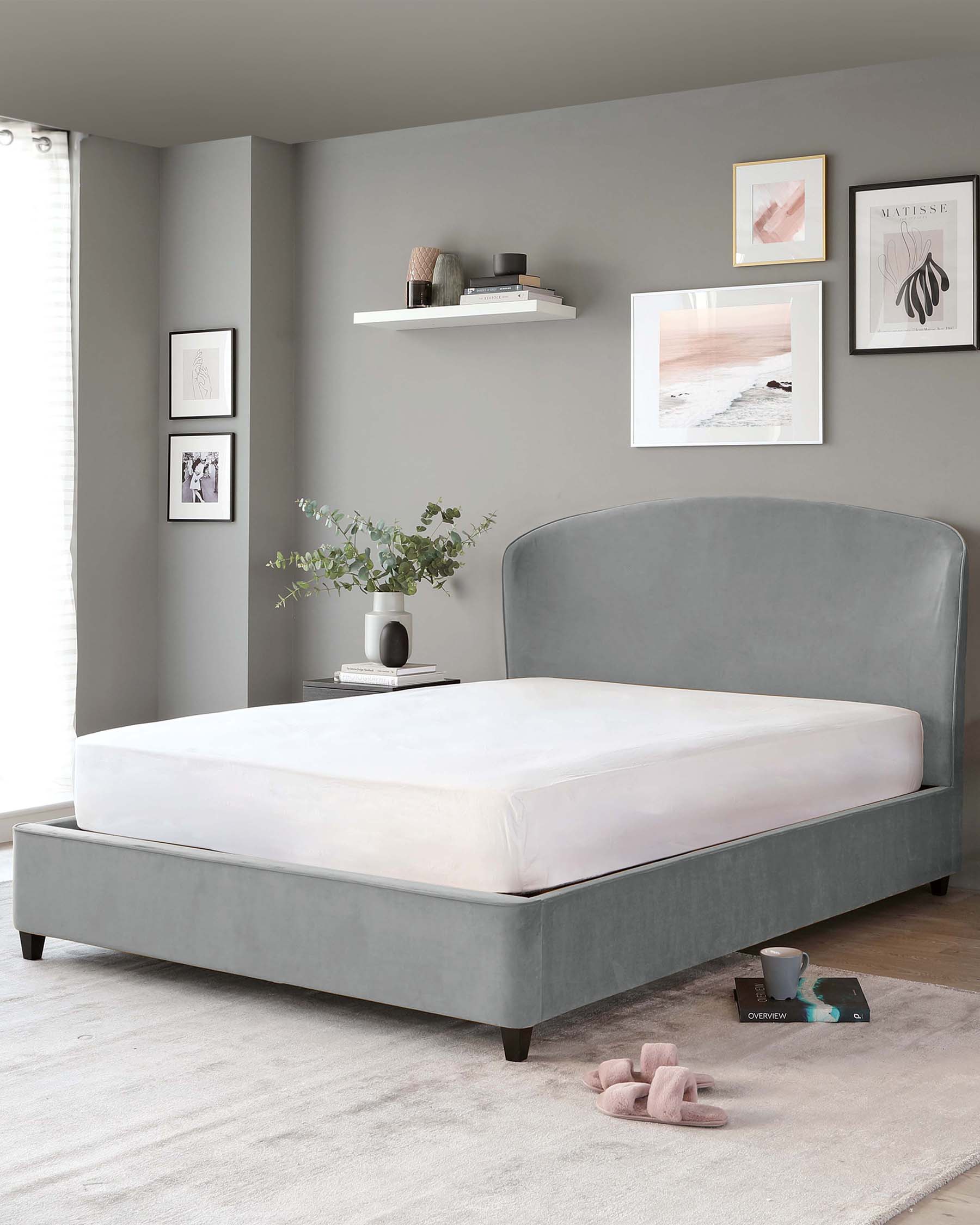 Carina Light Grey Velvet King Size Ottoman Storage Bed