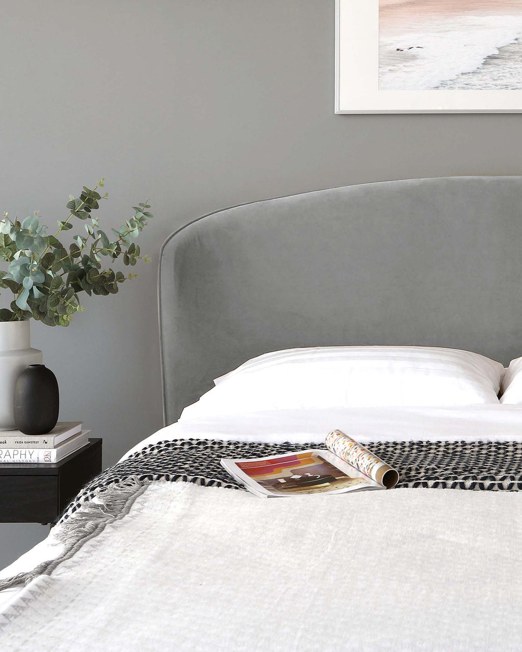 Carina Light Grey Velvet King Size Ottoman Storage Bed