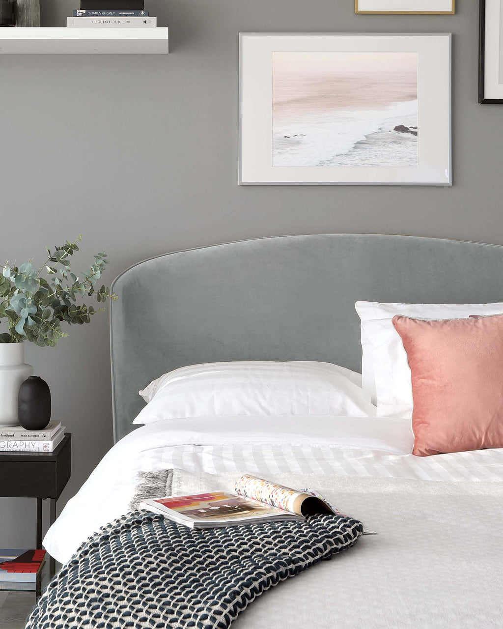 Carina Light Grey Velvet King Size Ottoman Storage Bed