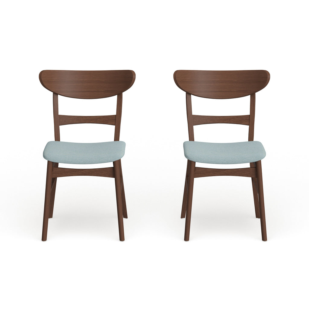 Abrielle Mid-Century Modern Upholstered Rubberwood Dining Chair (Set of 2) by Christopher Knight Home