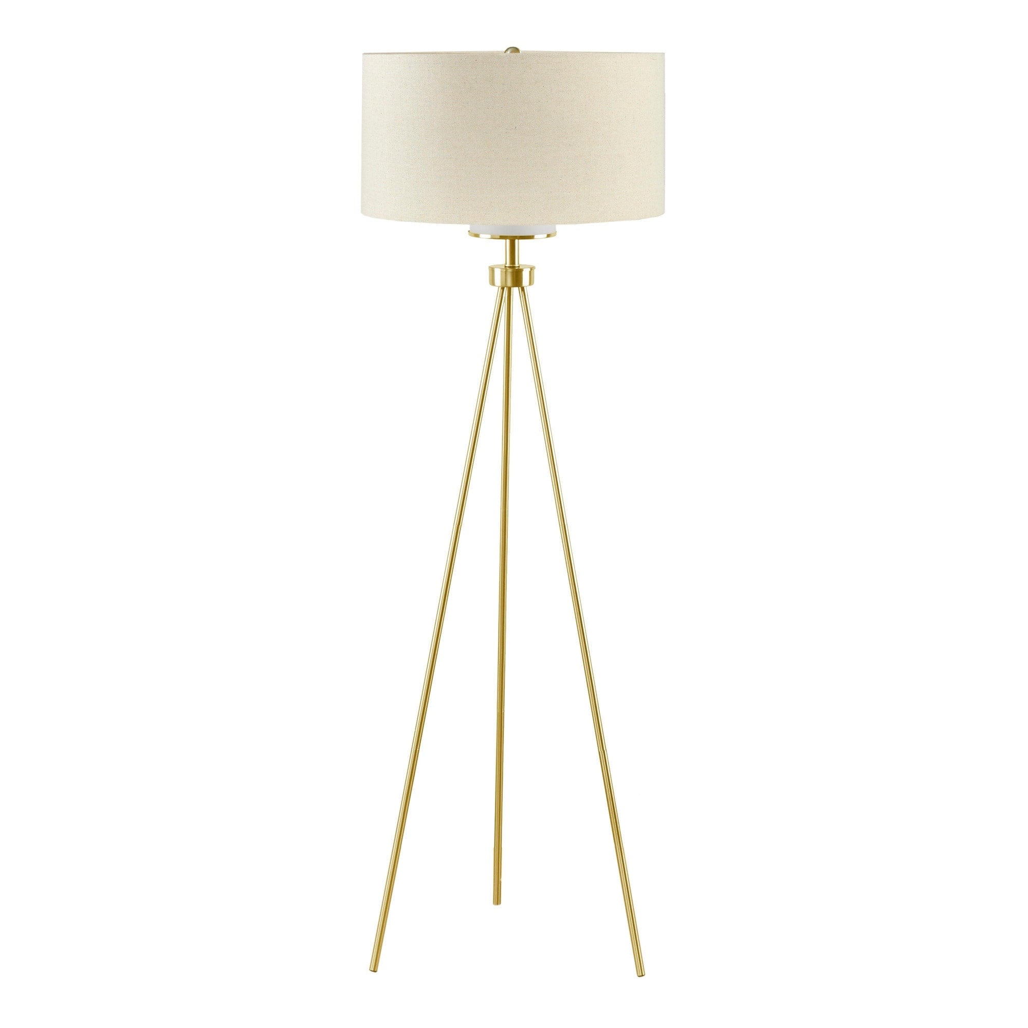 INK+IVY Pacific Metal Tripod Floor Lamp with Glass Shade