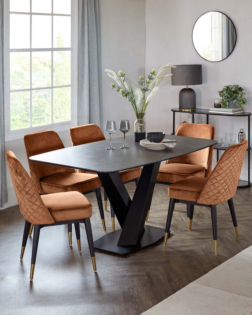 Mae Rust Velvet Dining Chair