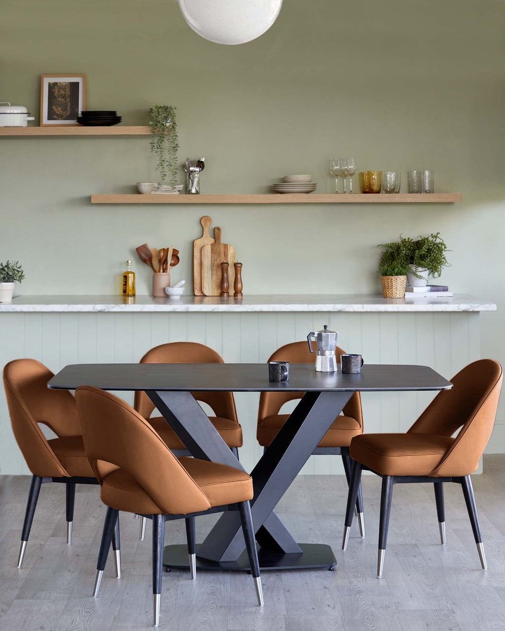 Clover Tan Faux Leather Dining Chair