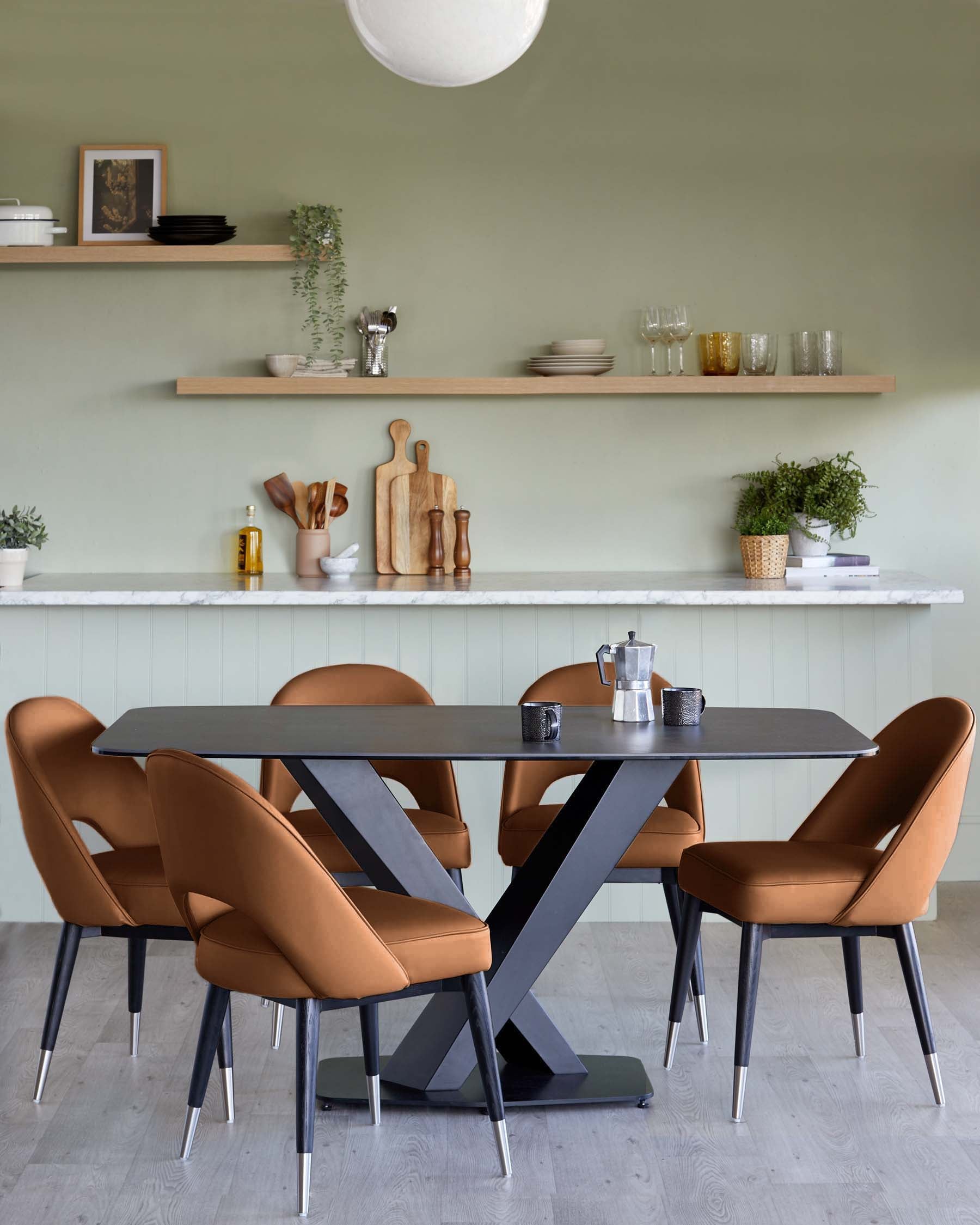 Clover Tan Faux Leather Dining Chair