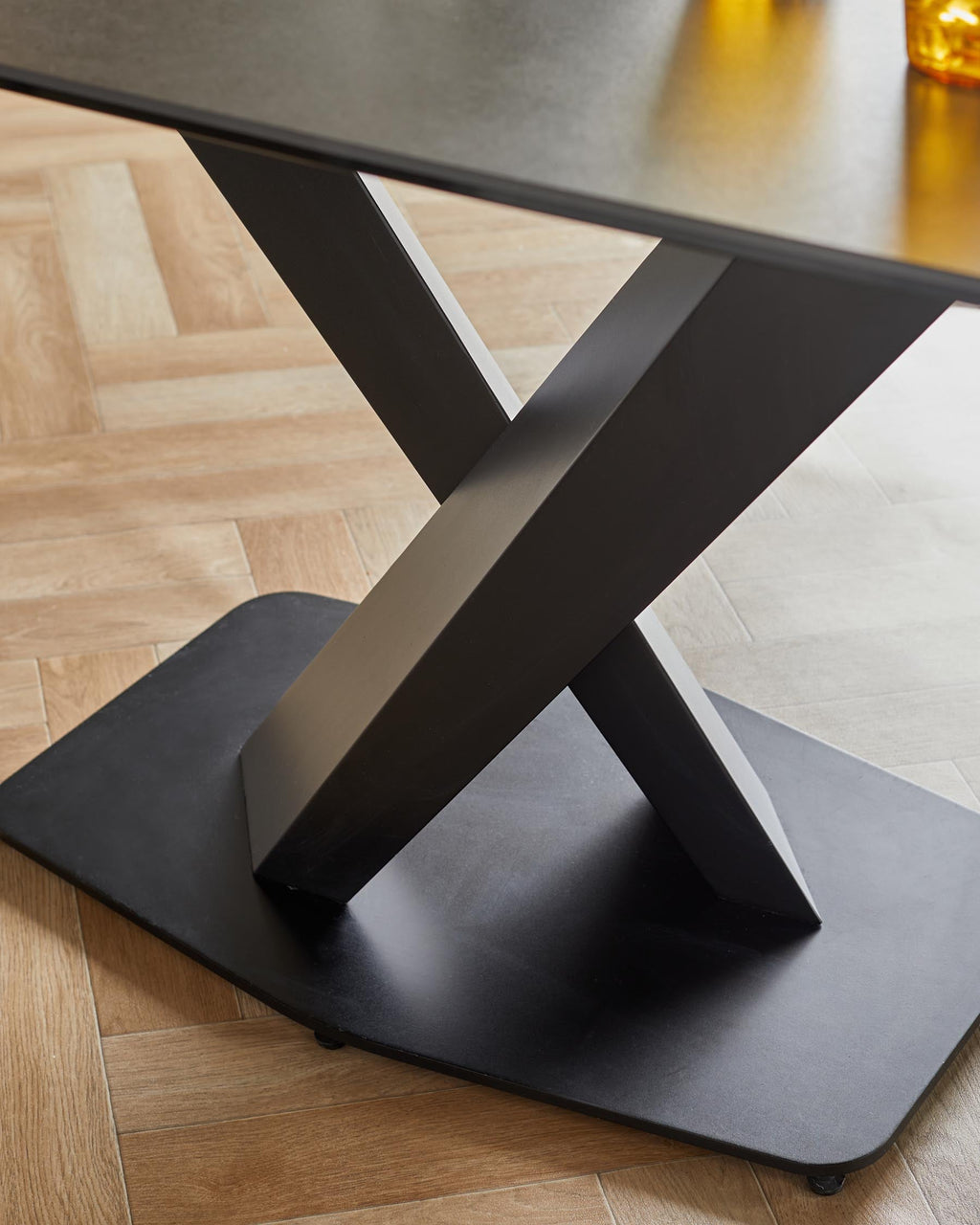 Carter 6 Seater Dark Grey Ceramic Dining Table with 6 Cleo Swivel Dark Grey Leather II Dining Chairs