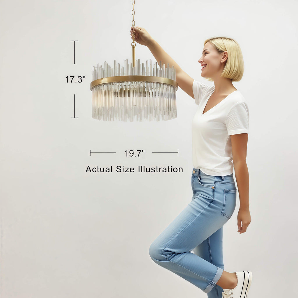 Casandra 5-light Shiny Bronze Chandelier with Clear Glass Bars - Shiny Bronze