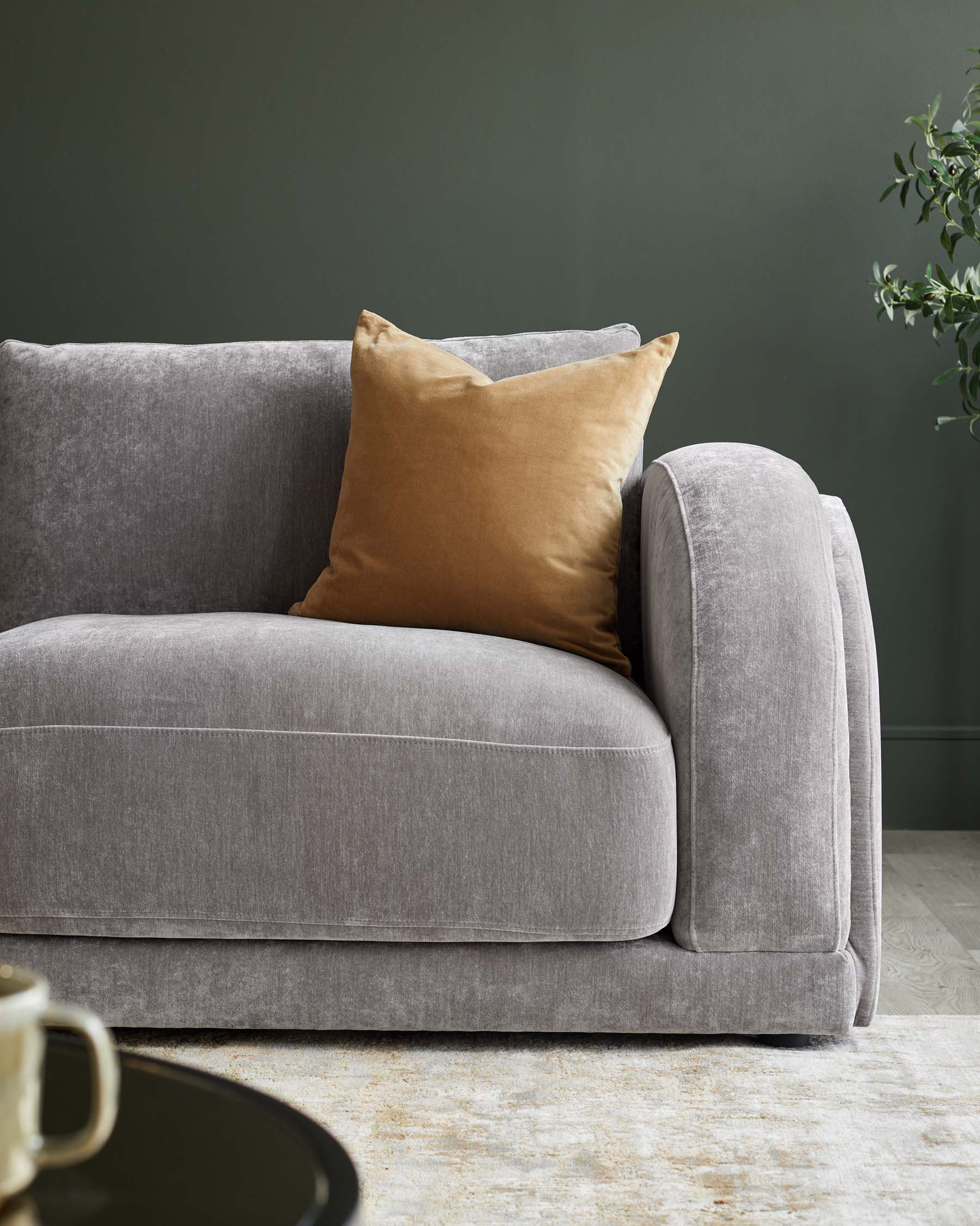 Casey mid grey fabric 3 seater sofa