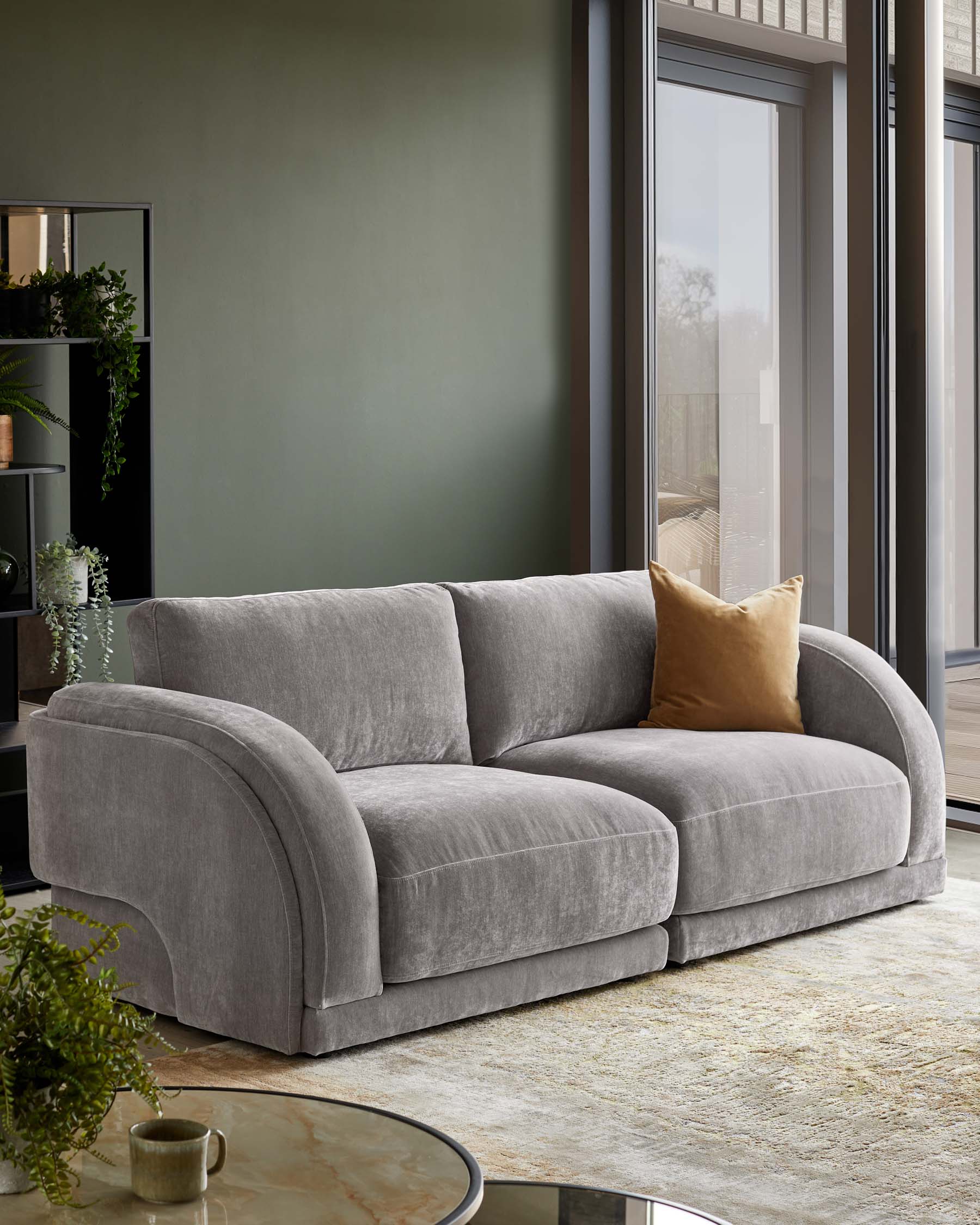 Casey mid grey fabric 3 seater sofa
