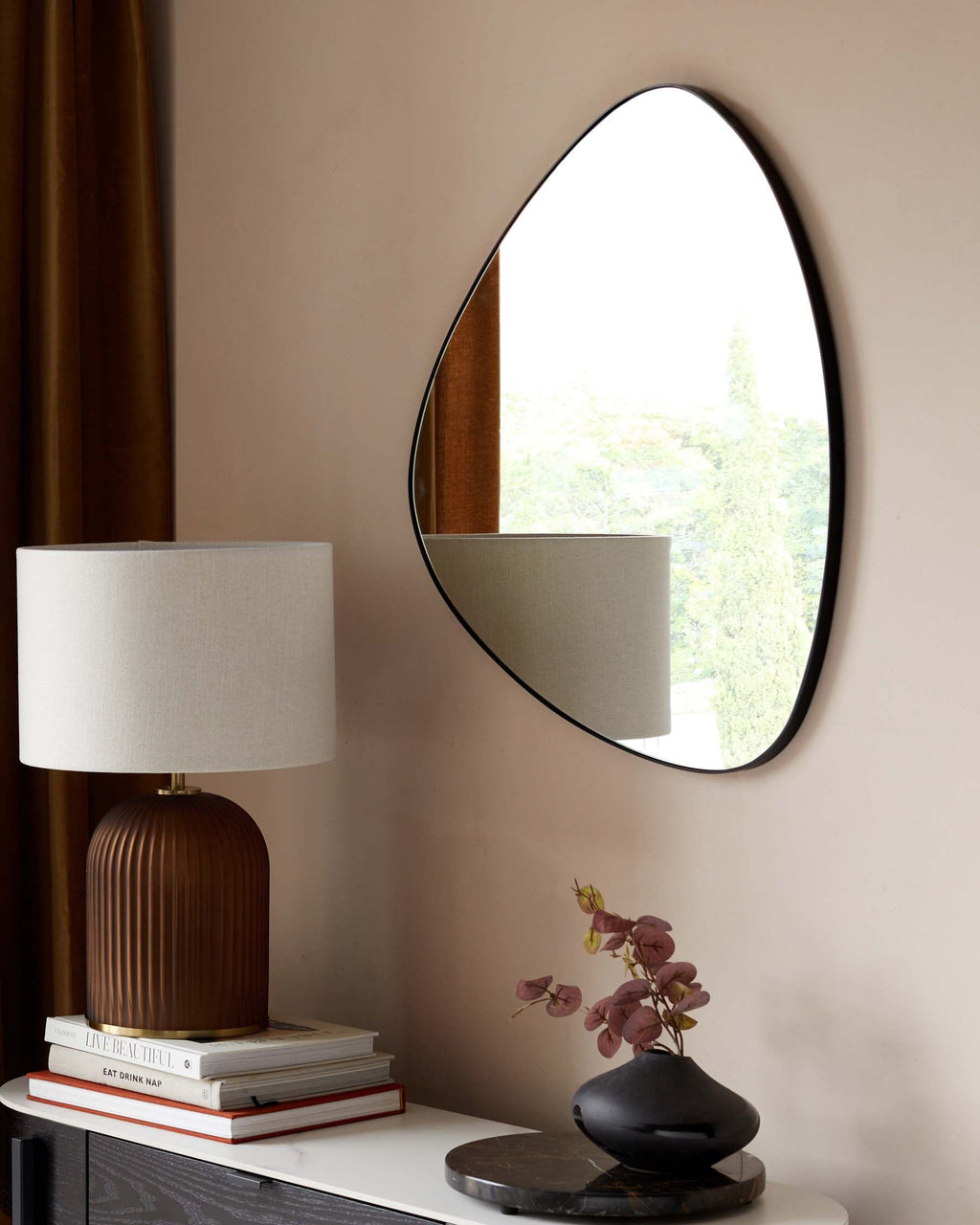 Caspian Small Wall Mirror Black