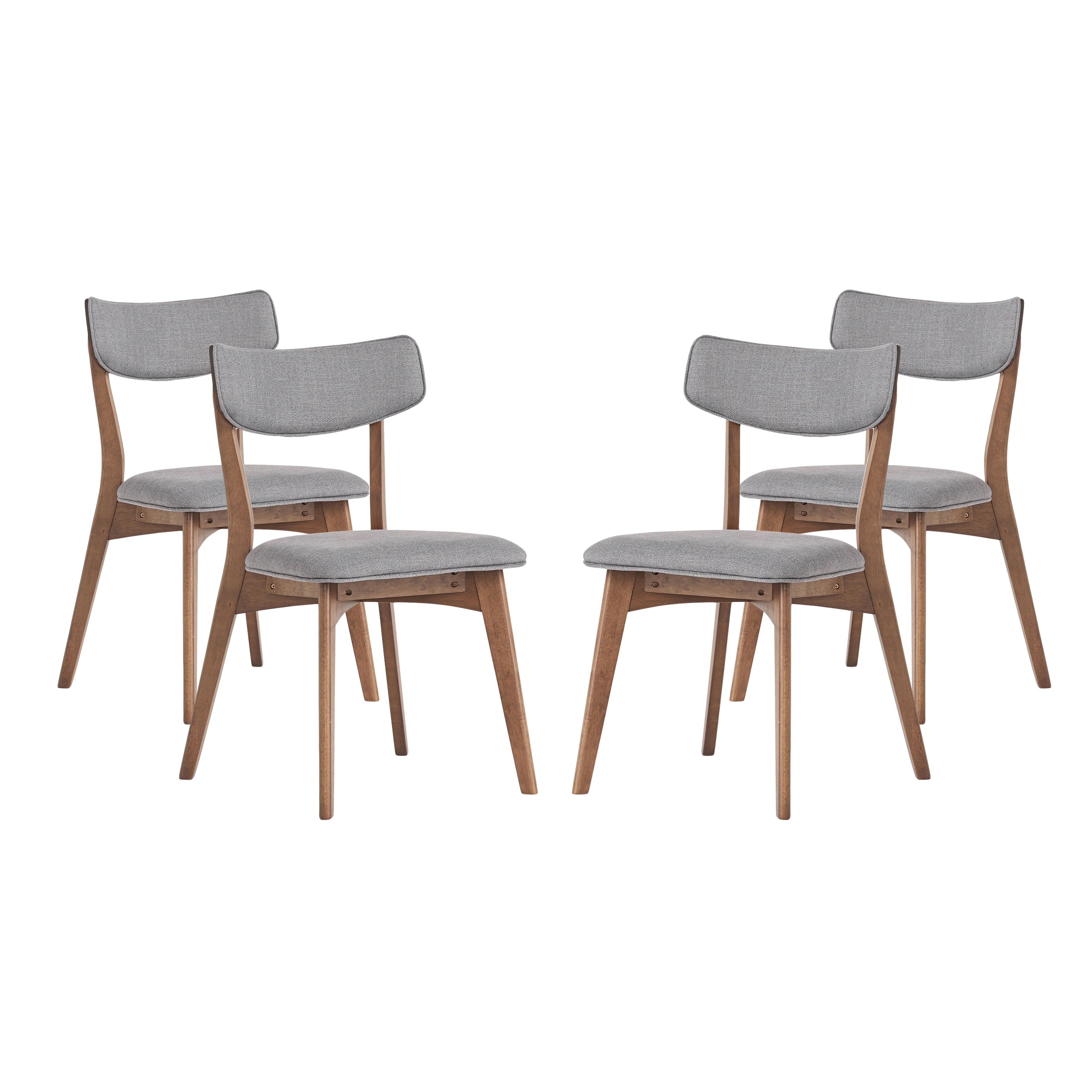 Chazz Mid-Century Modern Upholstered Rubberwood Dining Chairs (Set of 2/4) by Christopher Knight Home