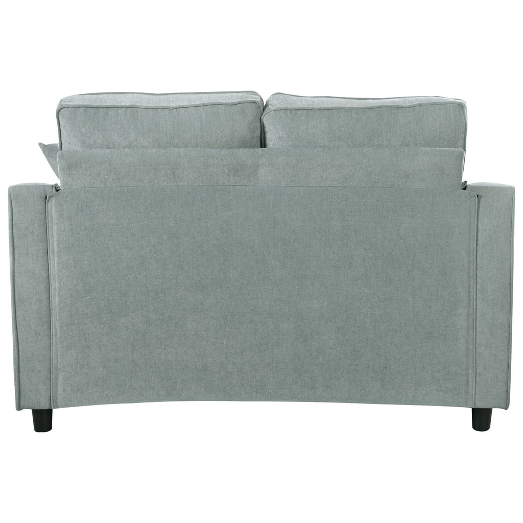 Chenille Chaise Lounge Sofa Bed, Upholstered Sofa Couch with Tufted Backrest and 2 Detachable Pillows for Living Room