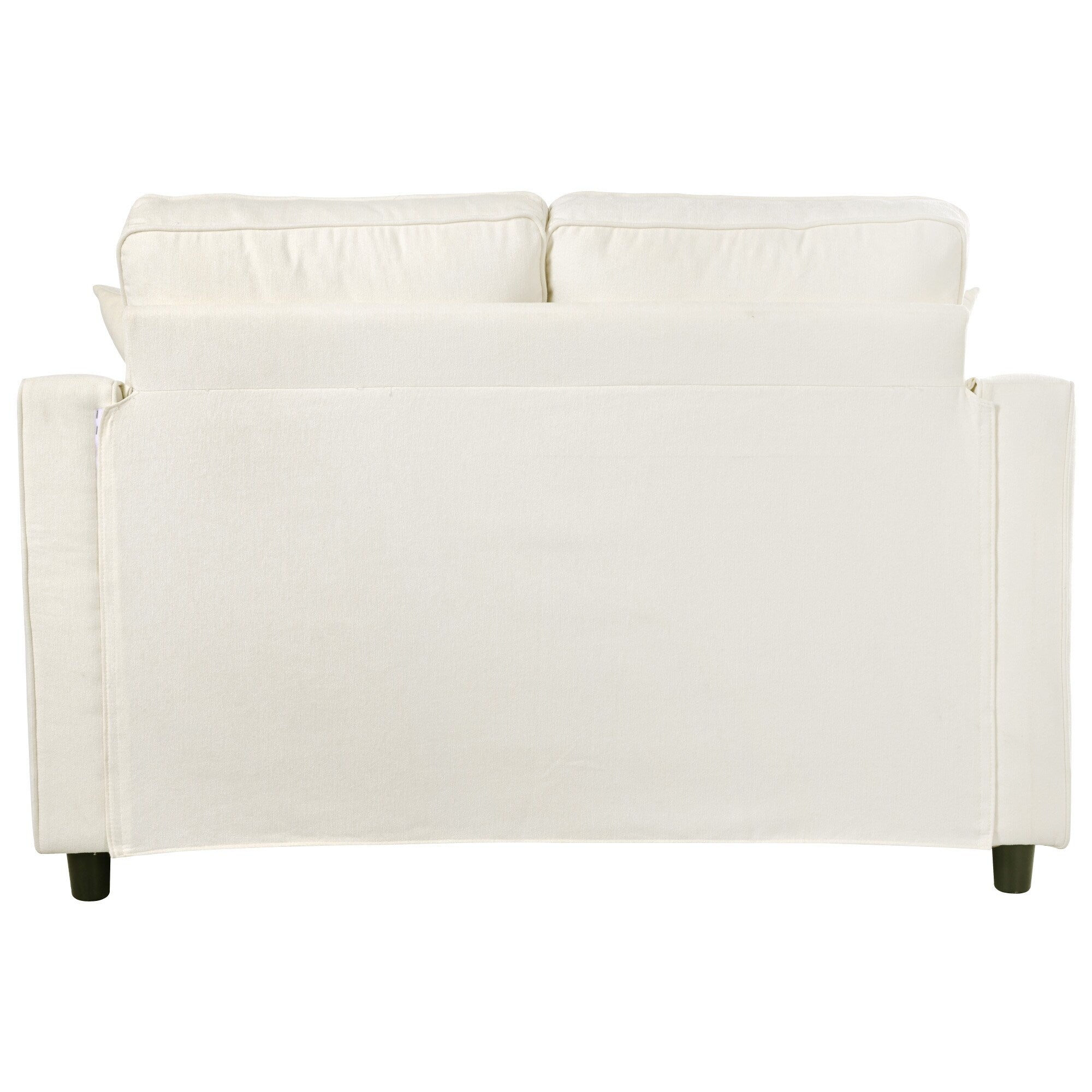Chenille Chaise Lounge Sofa Bed, Upholstered Sofa Couch with Tufted Backrest and 2 Detachable Pillows for Living Room
