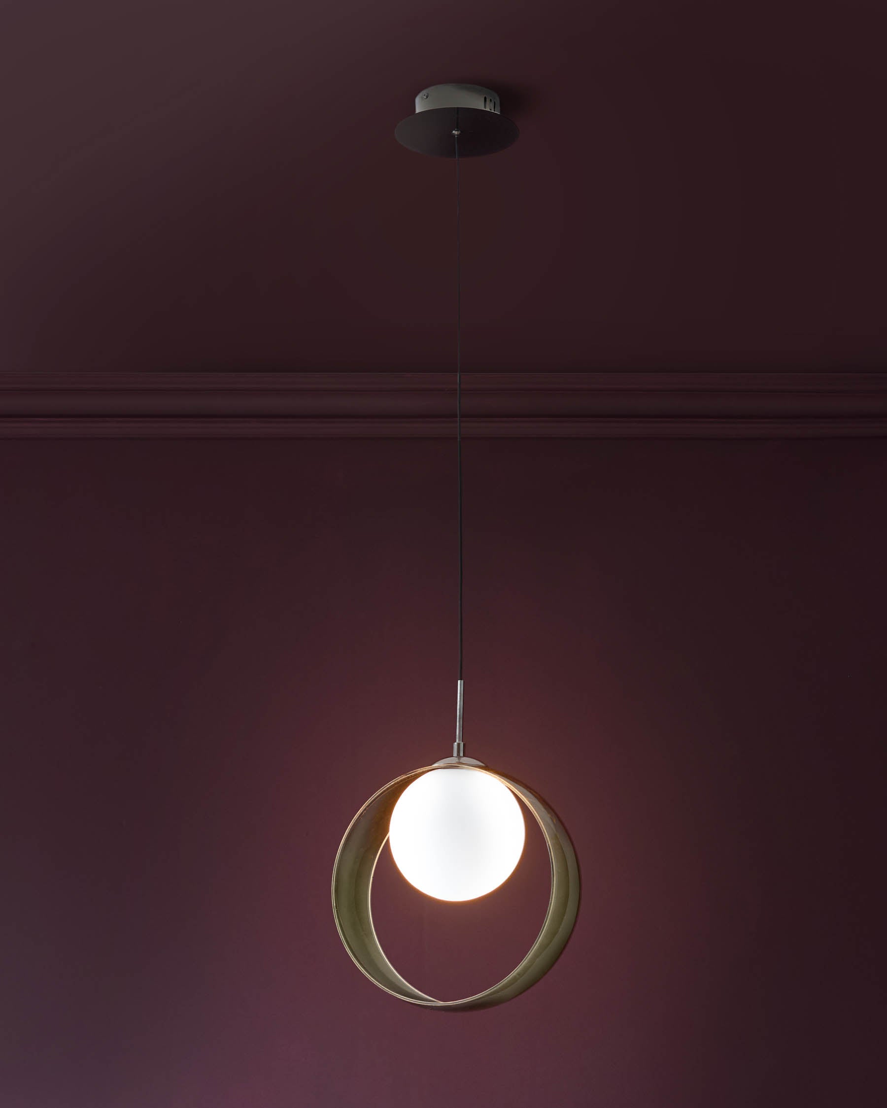Chloe green glass LED single drop pendant light