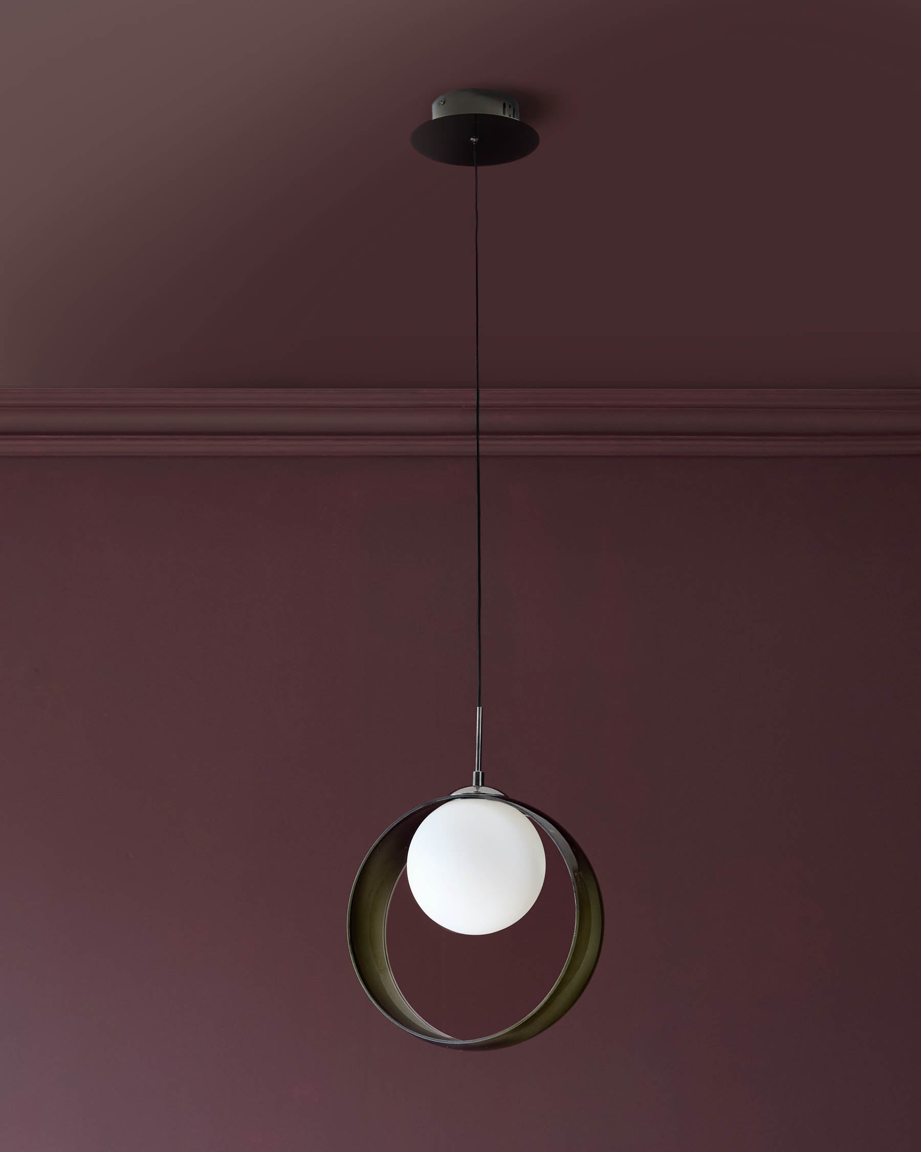 Chloe green glass LED single drop pendant light