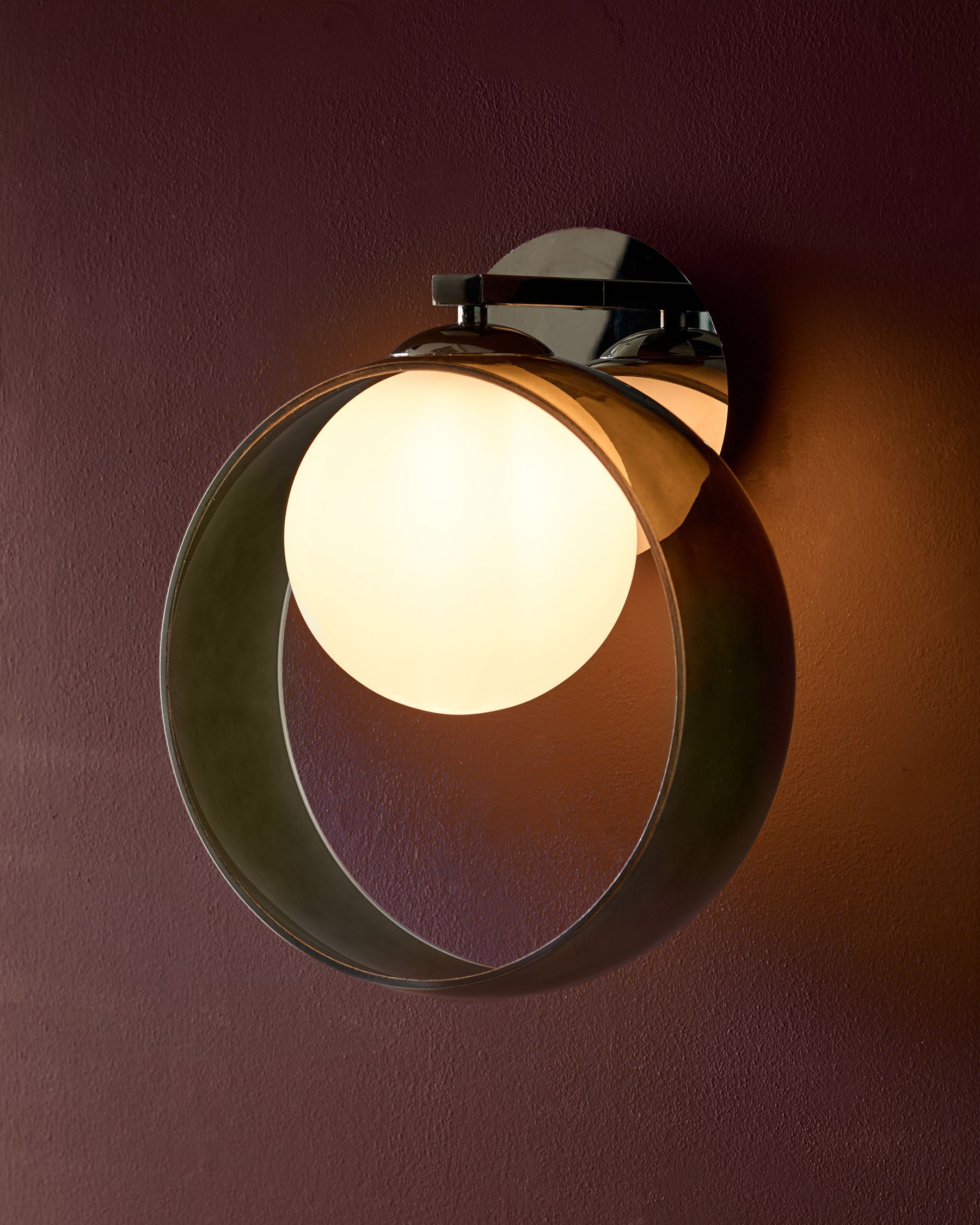 Chloe green glass adjustable wall light