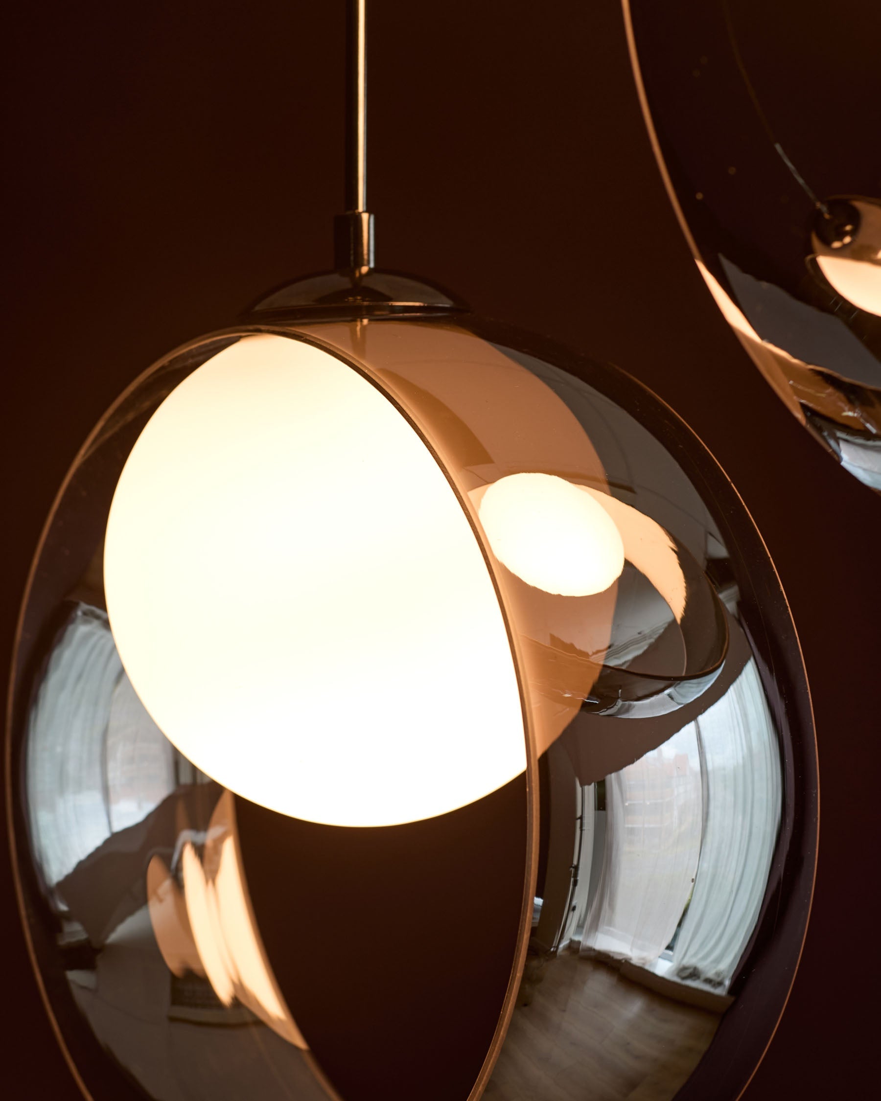 Chloe silver chrome glass LED 4 drop adjustable pendant