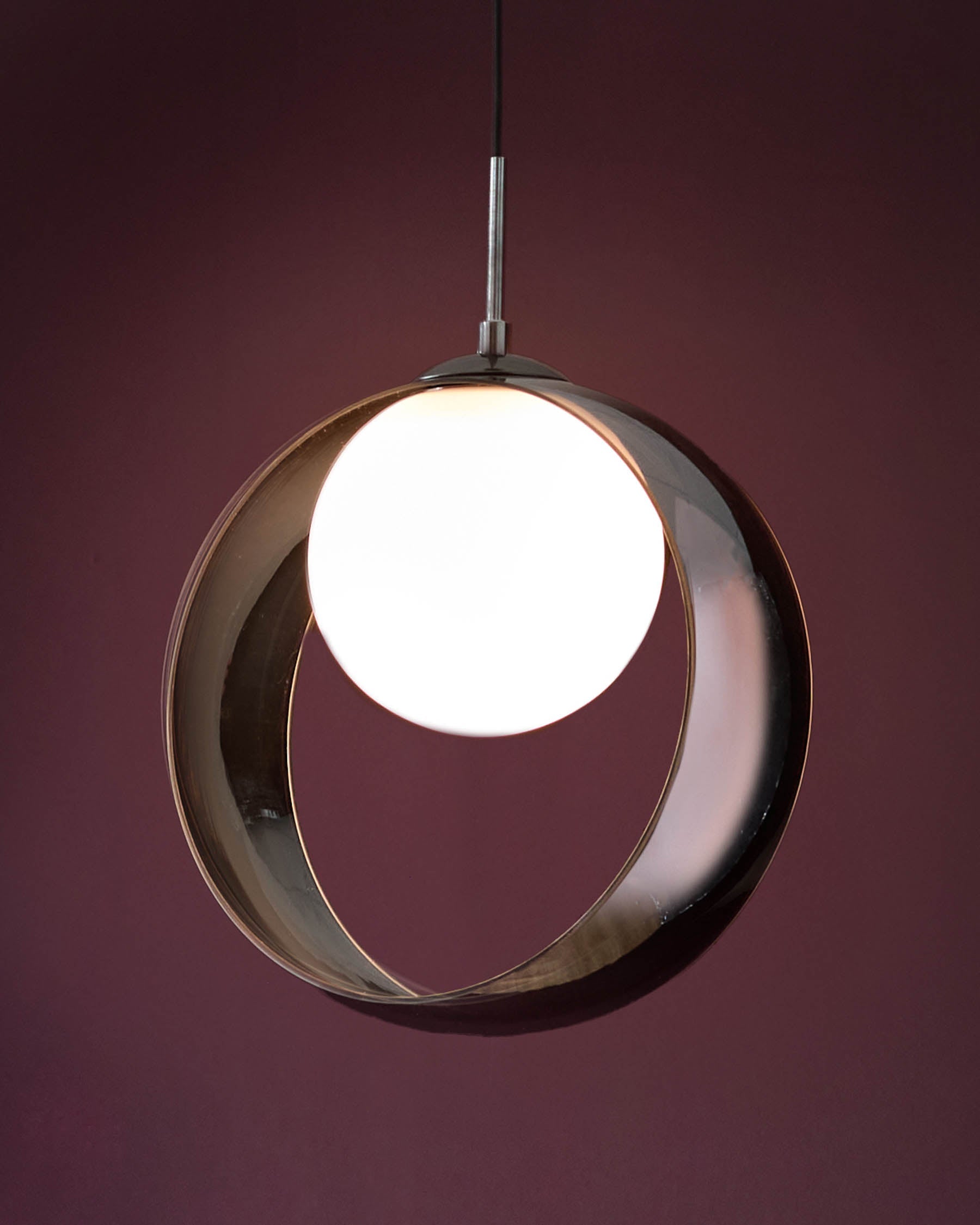 Chloe silver chrome glass LED single drop adjustable pendant light