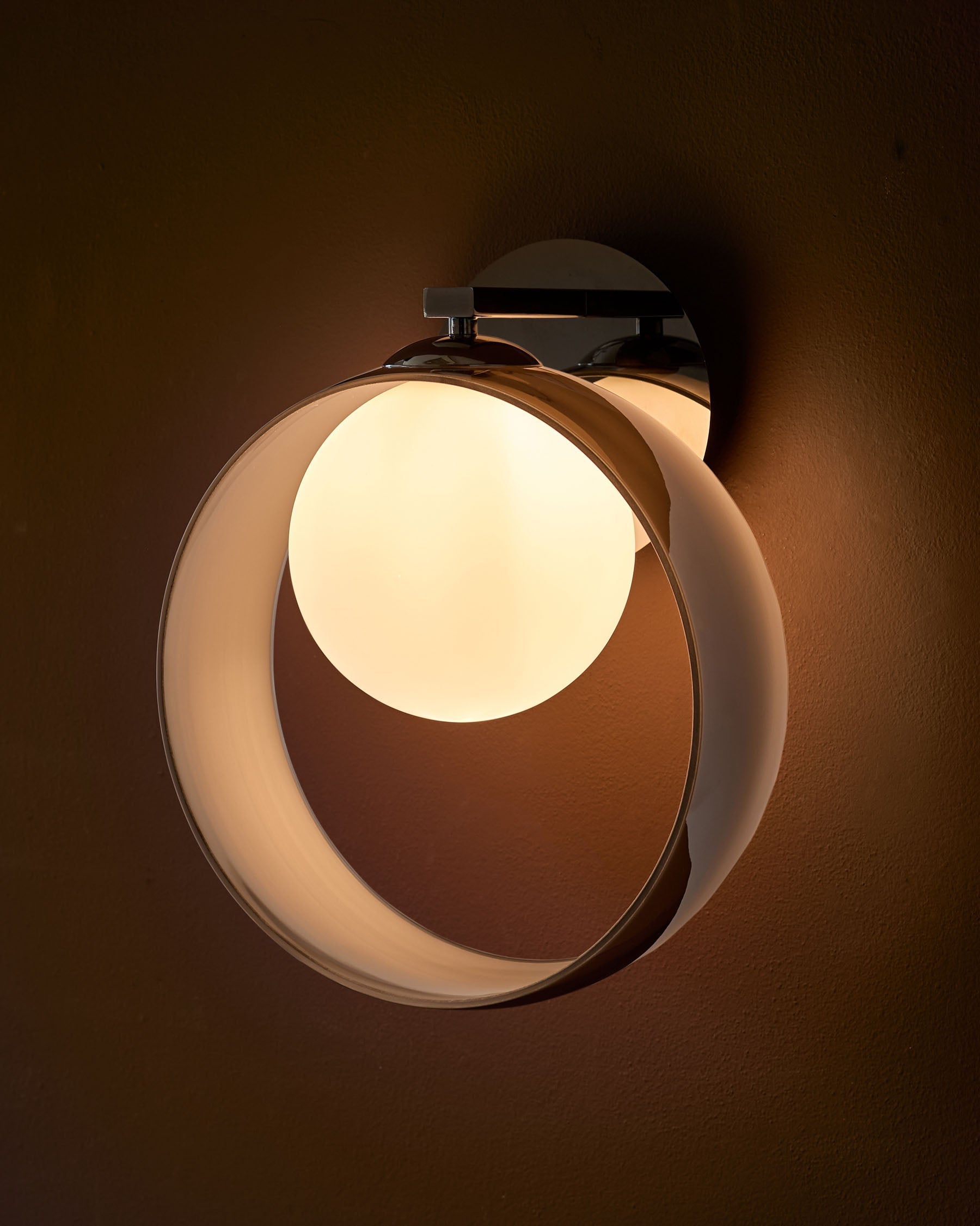 Chloe silver glass adjustable wall light