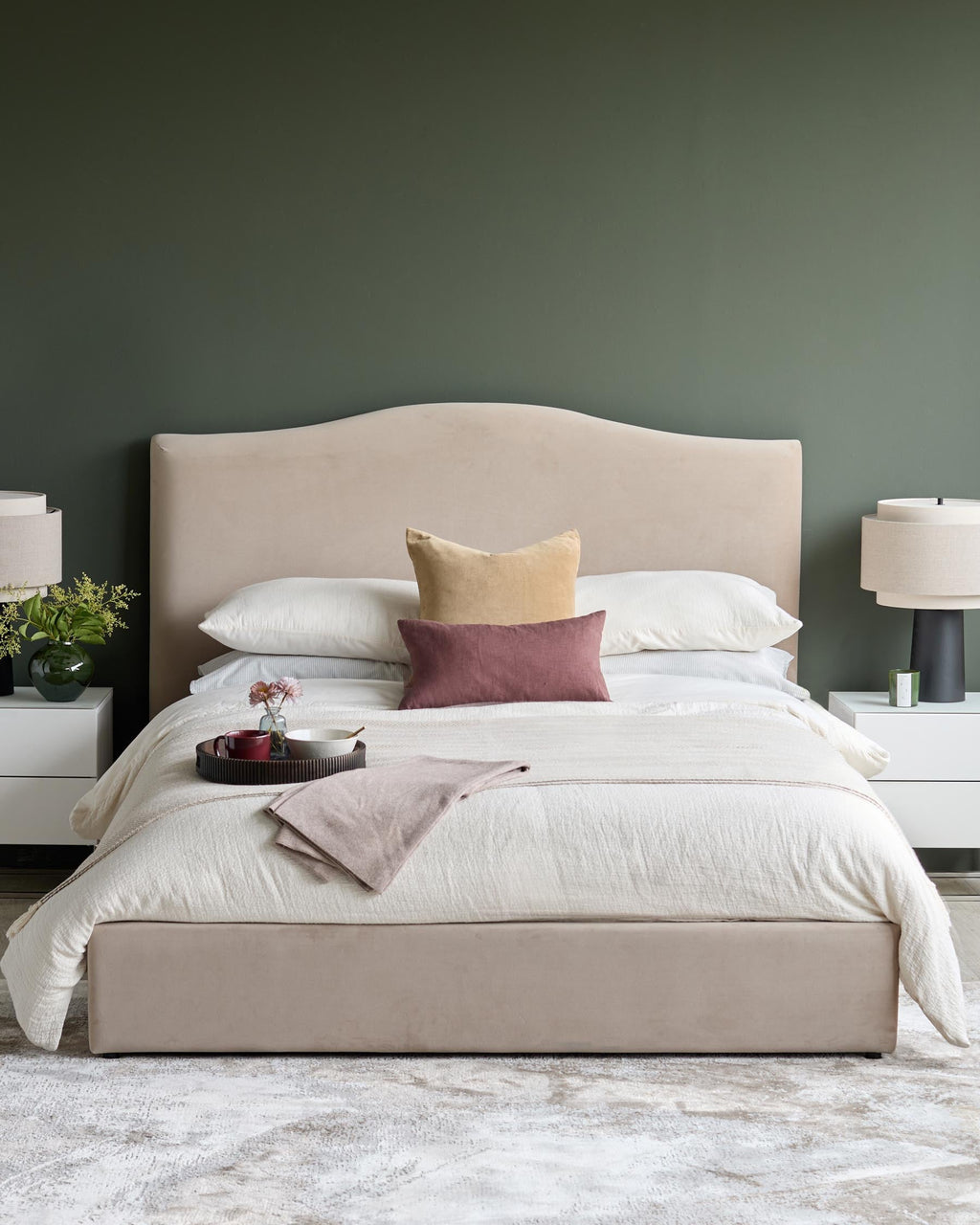 Clark Champagne Velvet King Size Ottoman Storage Bed