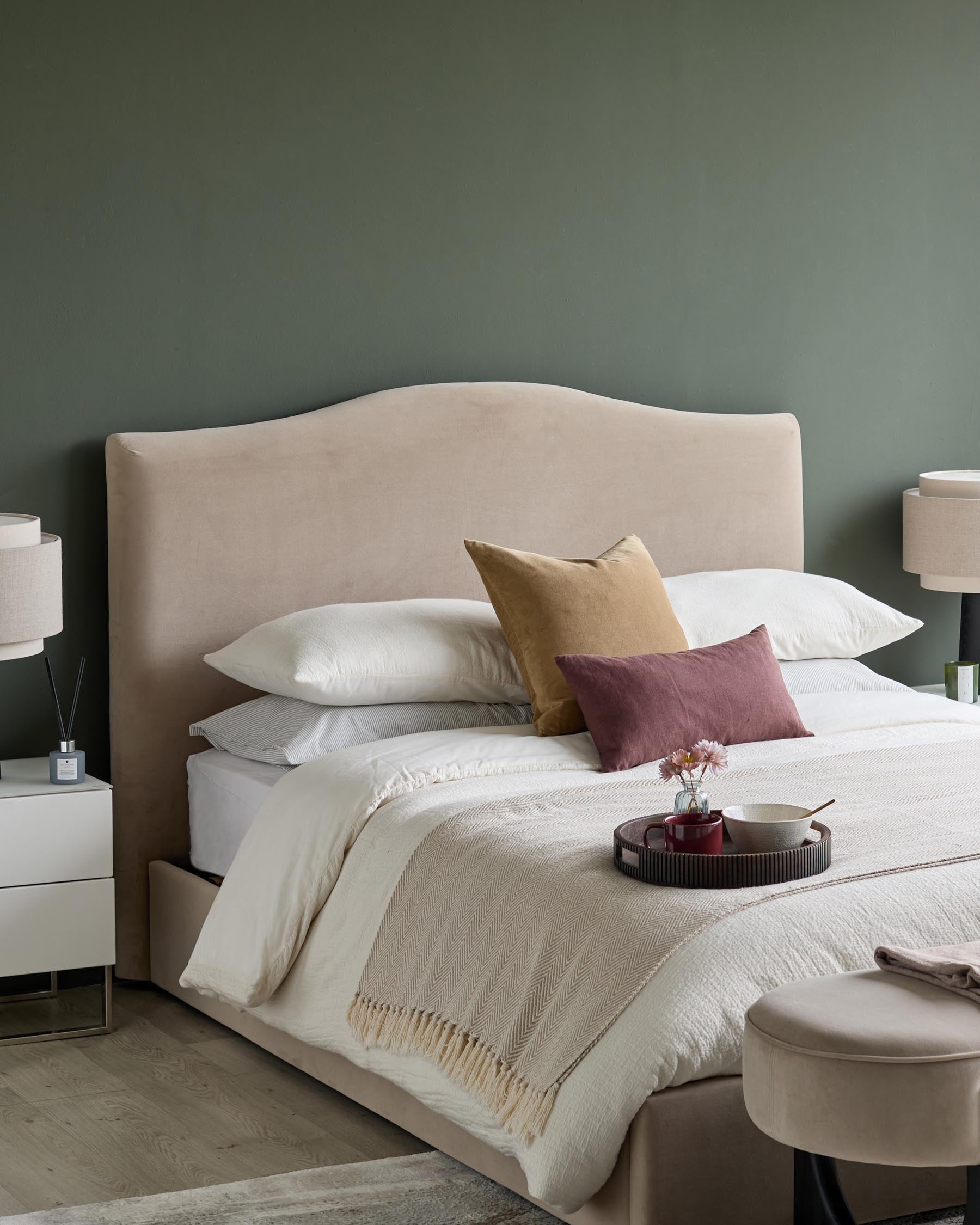 Clark Champagne Velvet King Size Ottoman Storage Bed