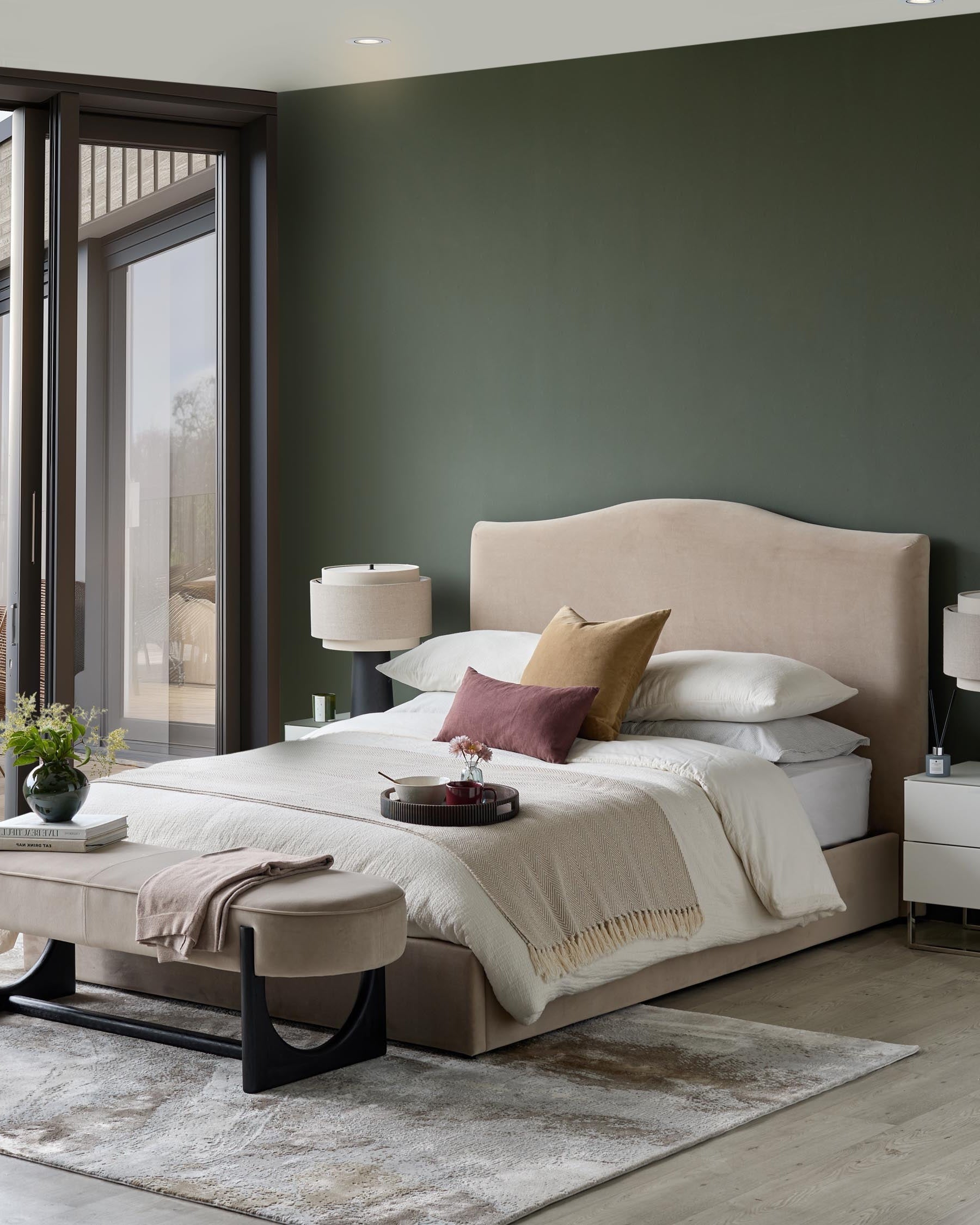 Clark Champagne Velvet King Size Ottoman Storage Bed