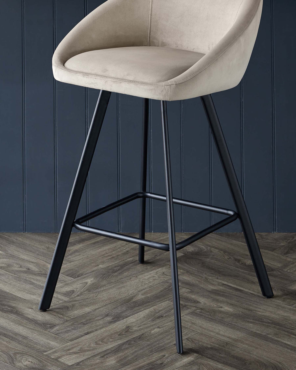 Cleo champagne velvet swivel bar stool