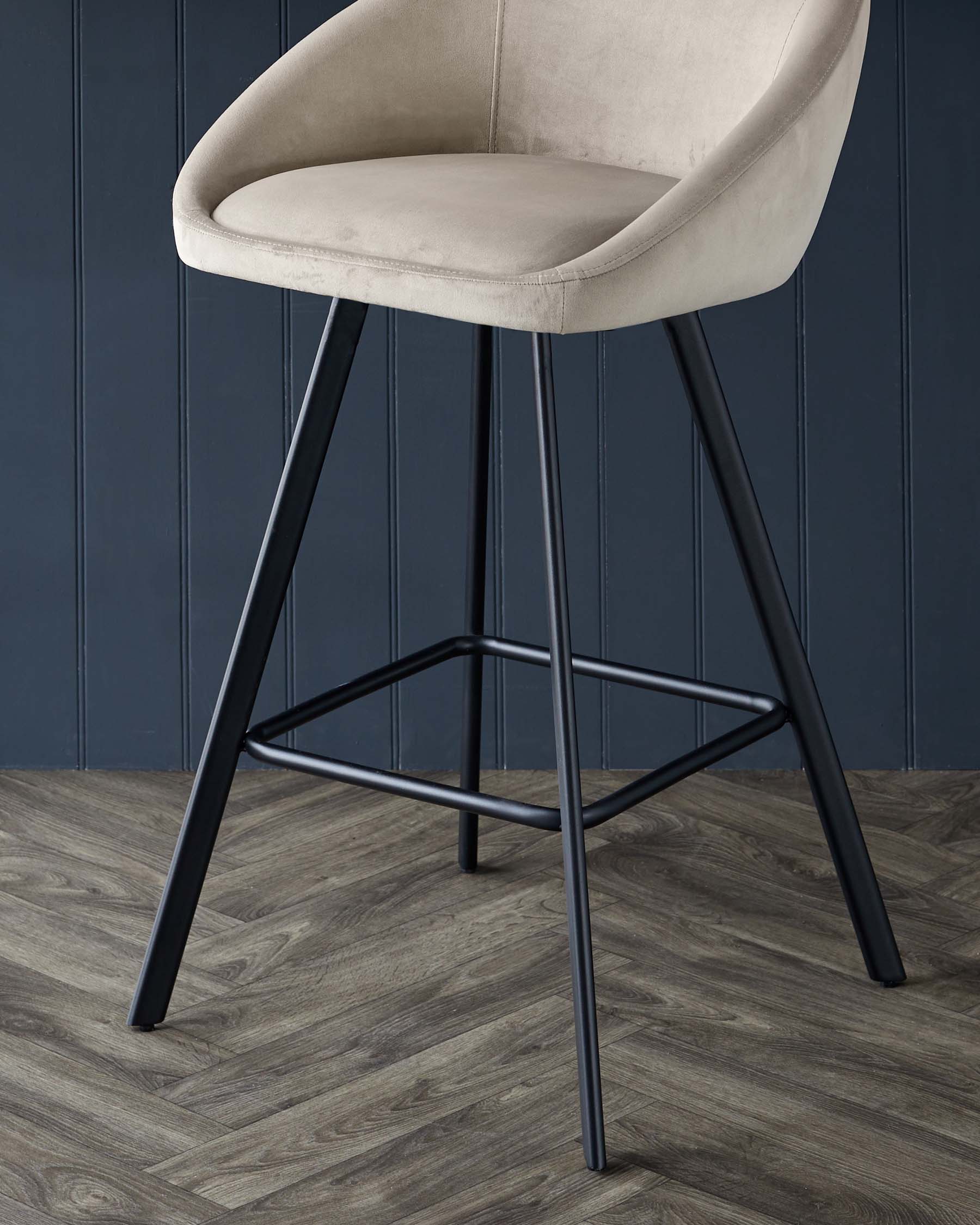 Cleo champagne velvet swivel bar stool