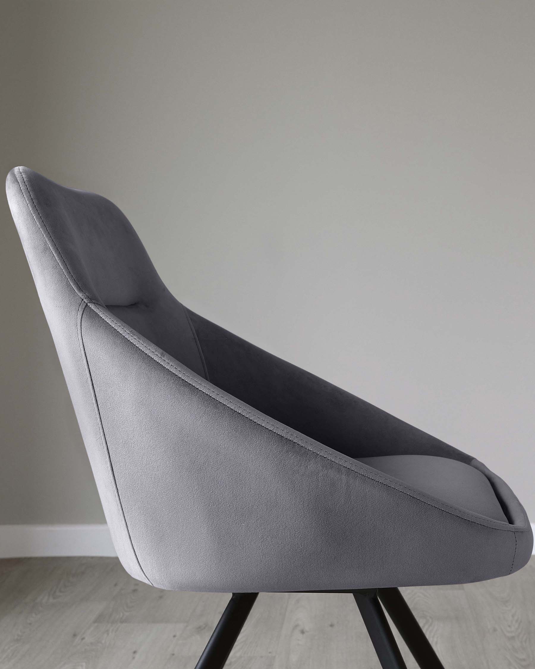 Cleo Dark Grey Velvet Swivel Chair