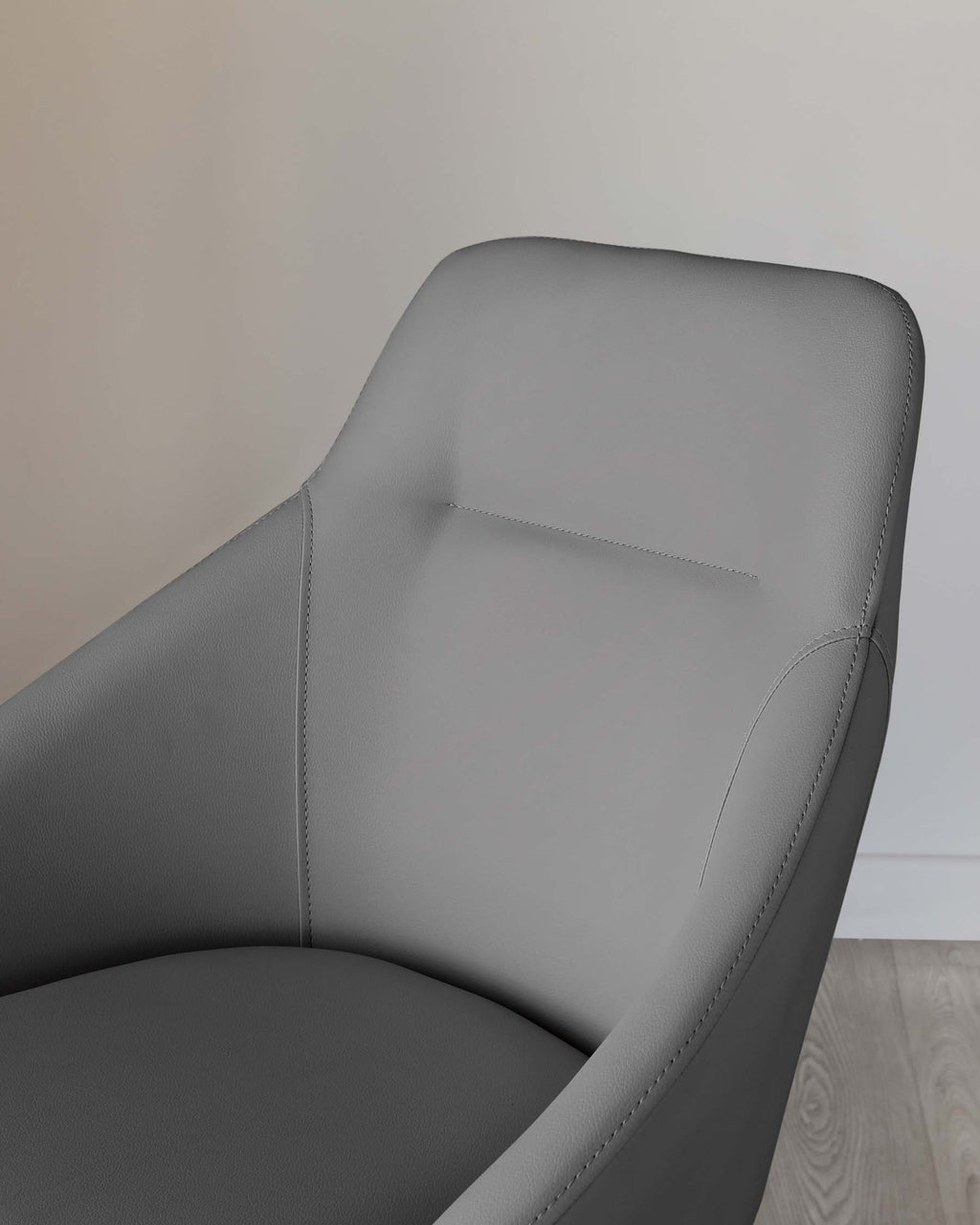 Cleo Dark Grey Faux Leather Swivel Chair