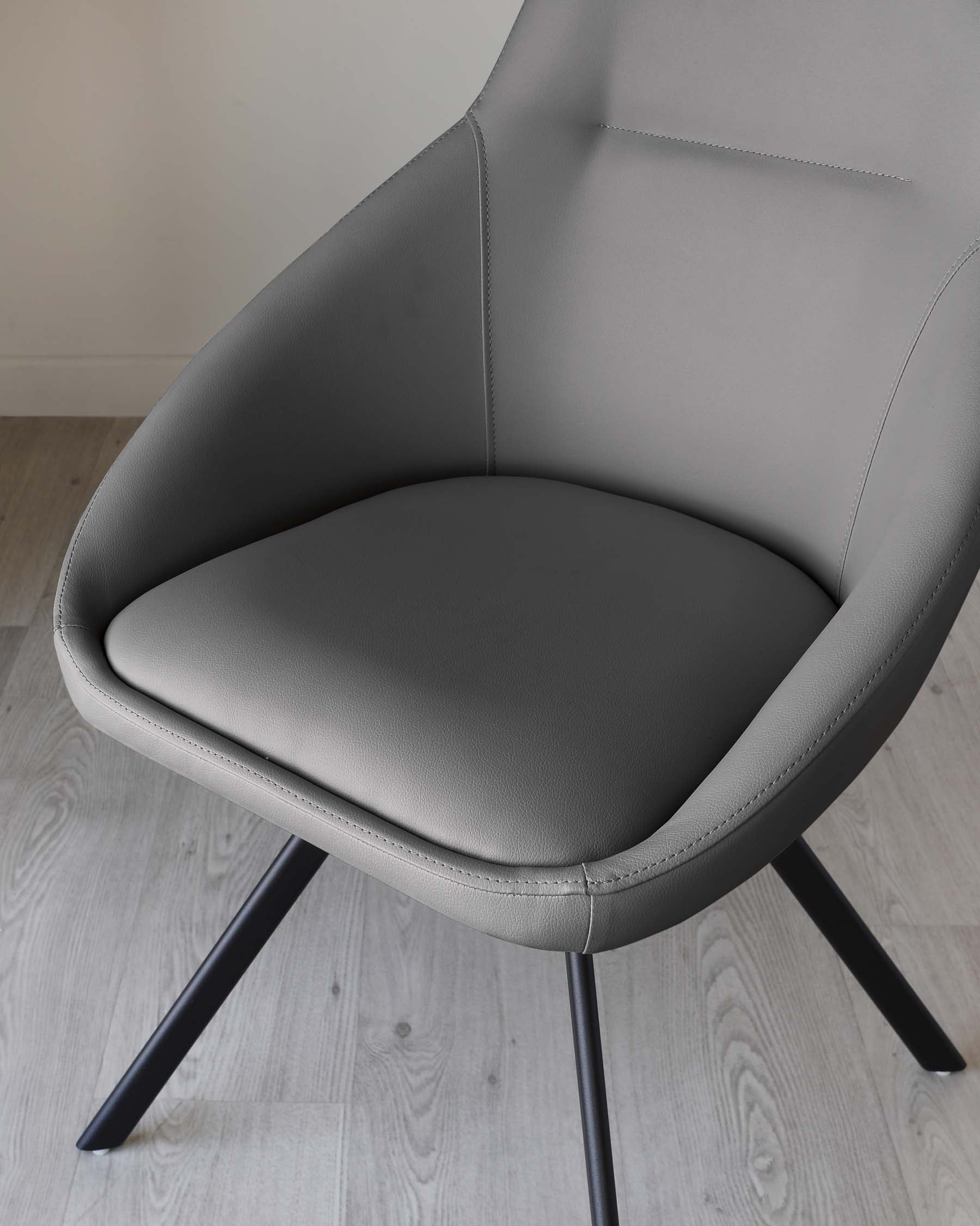 Cleo Dark Grey Faux Leather Swivel Chair