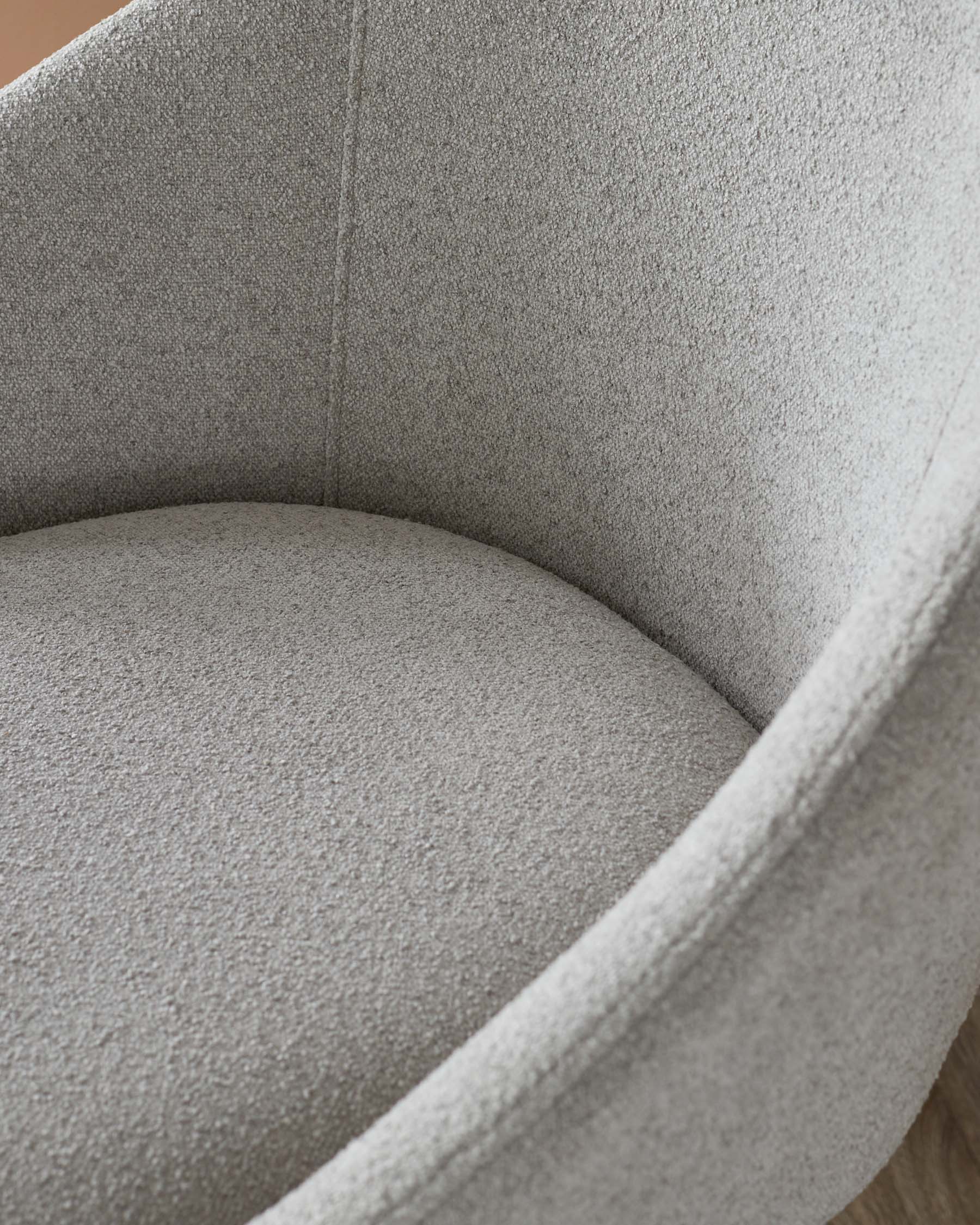 Cleo grey boucle swivel chair