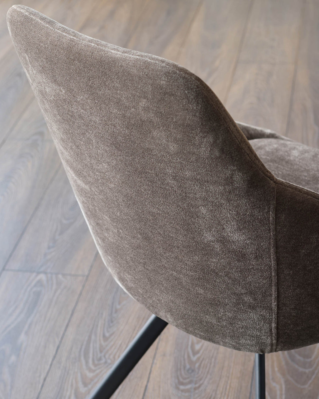 Cleo mocha fabric swivel dining chair