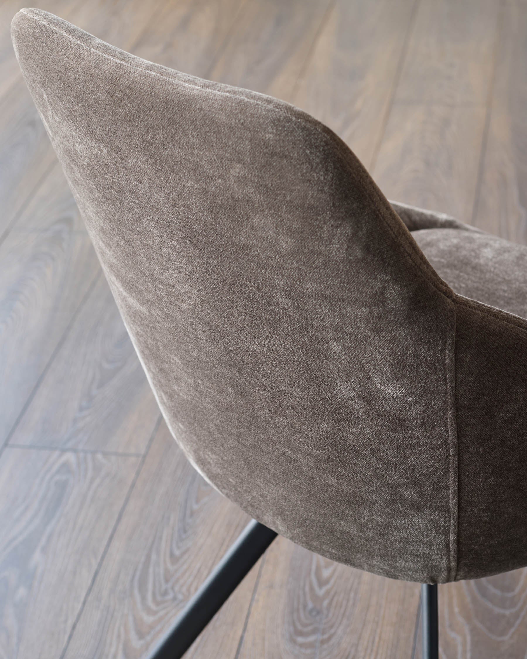 Cleo mocha fabric swivel dining chair