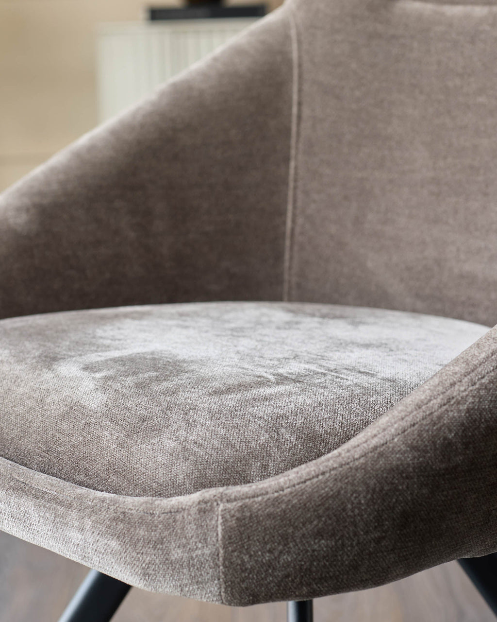 Cleo mocha fabric swivel dining chair