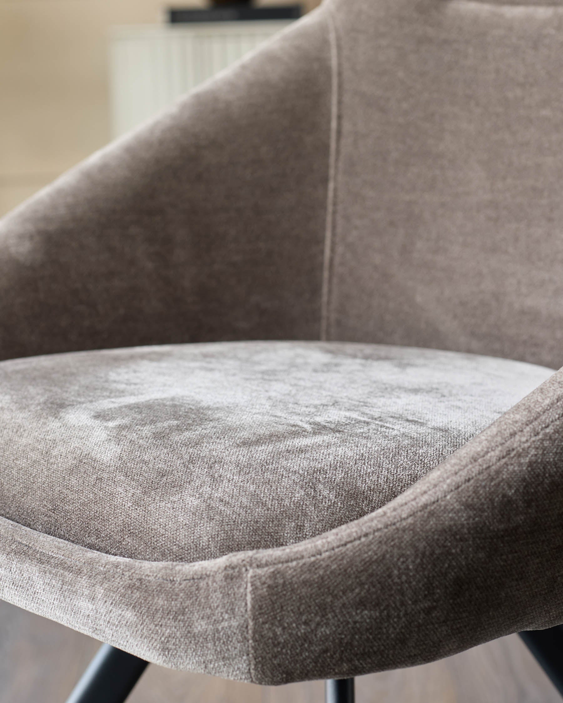 Cleo mocha fabric swivel dining chair