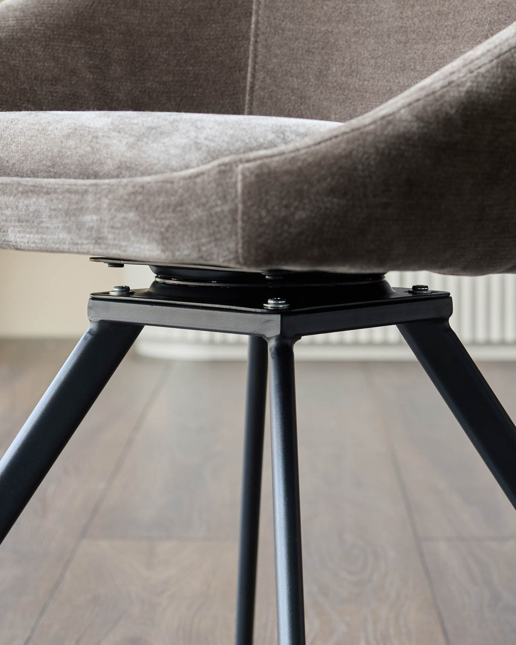 Cleo mocha fabric swivel dining chair